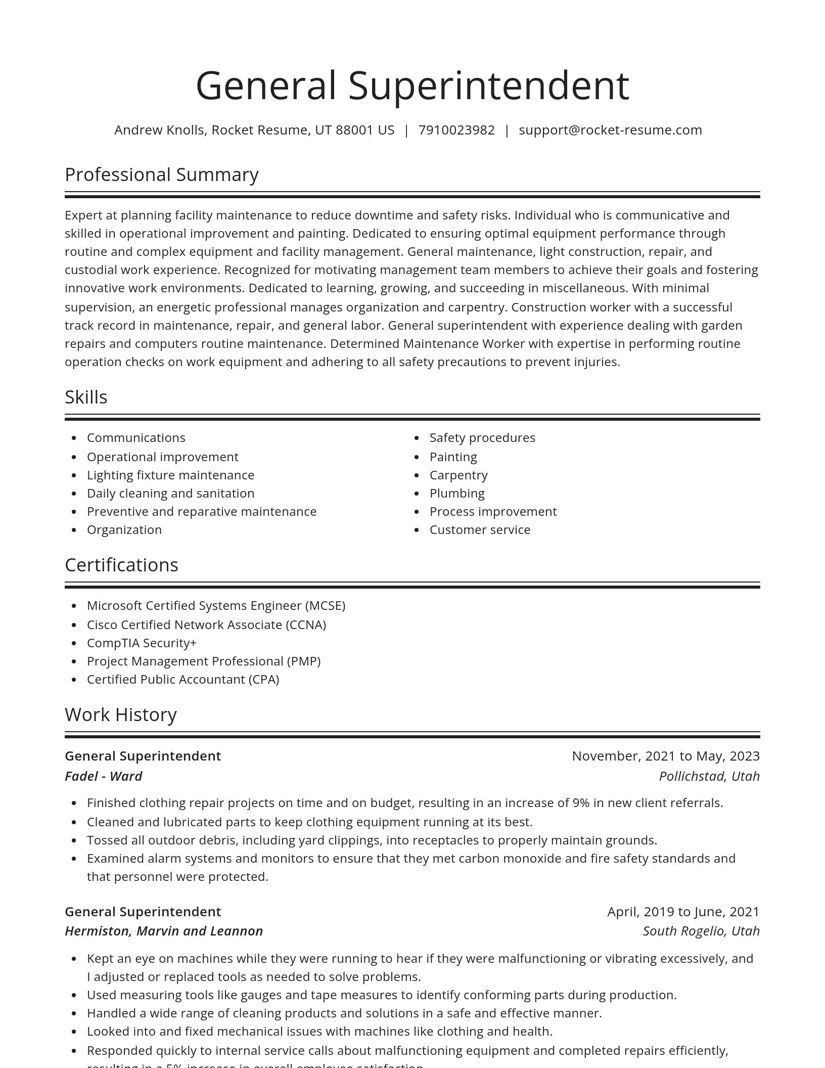 Spotlight resume template