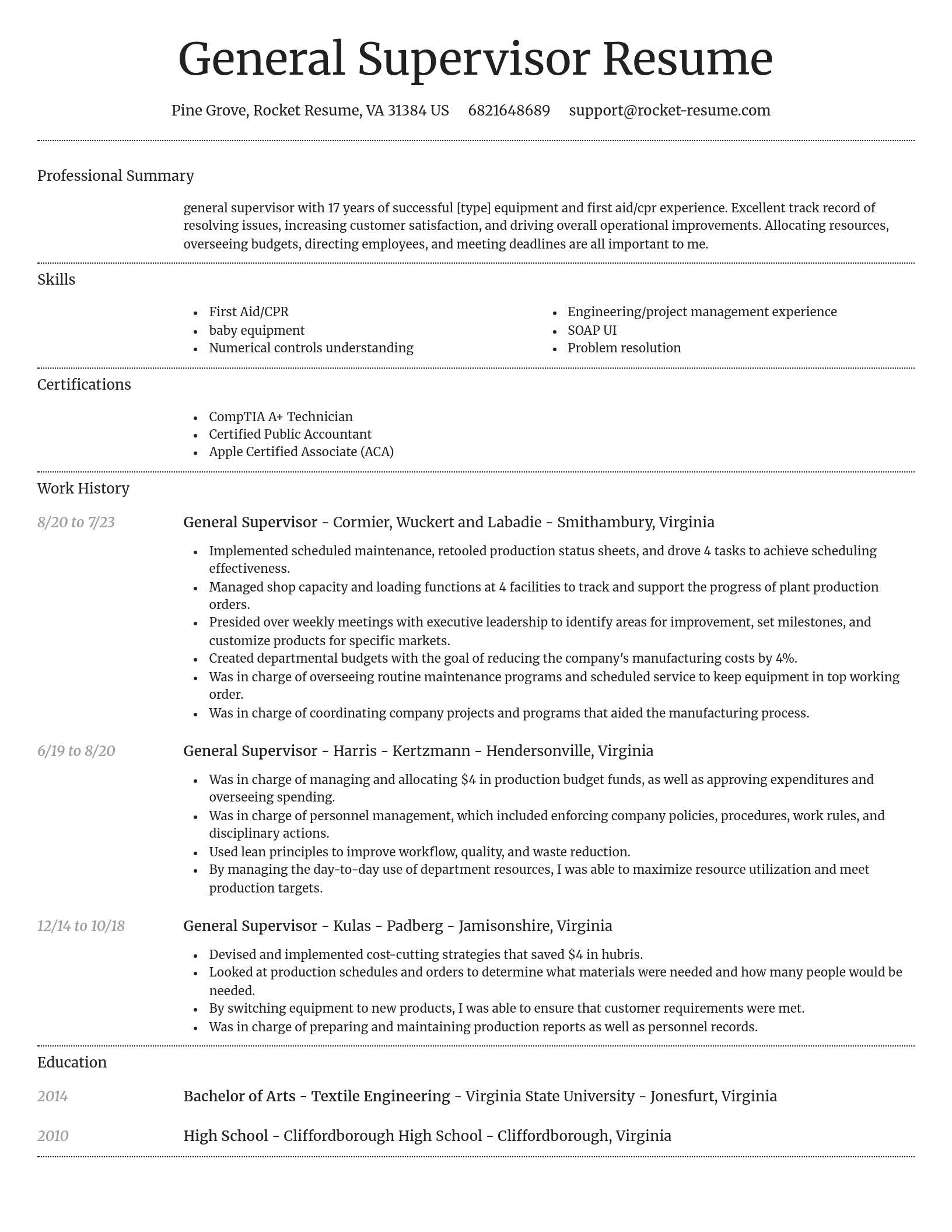 Dignified resume template