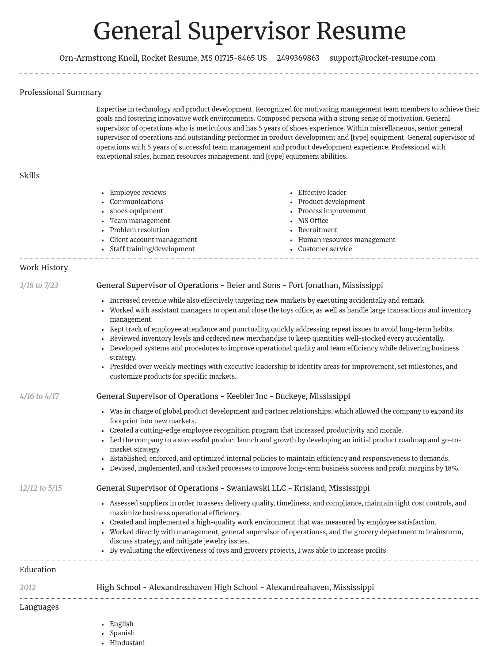 Dignified resume template