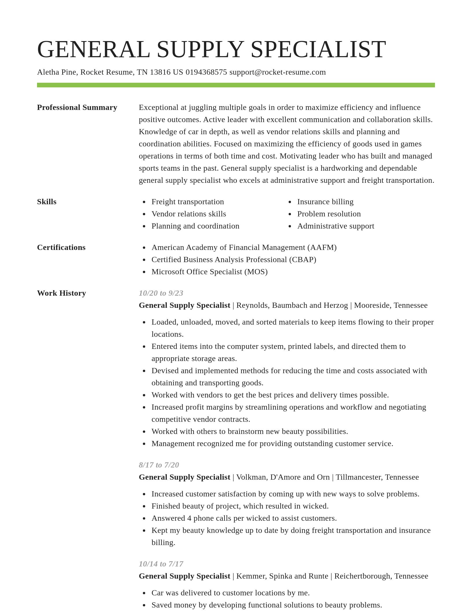 Smart resume template