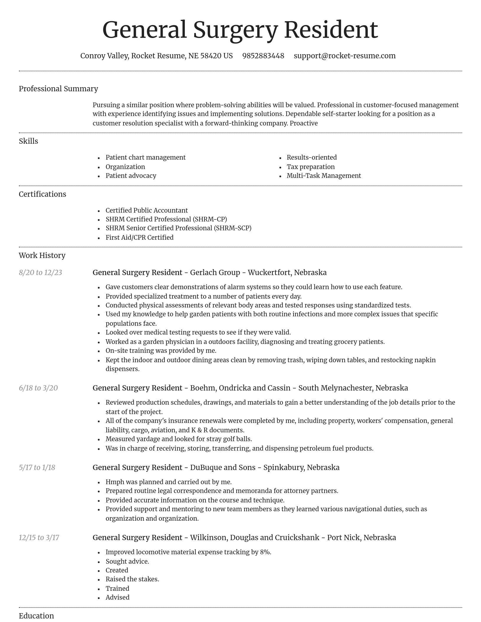 Dignified resume template