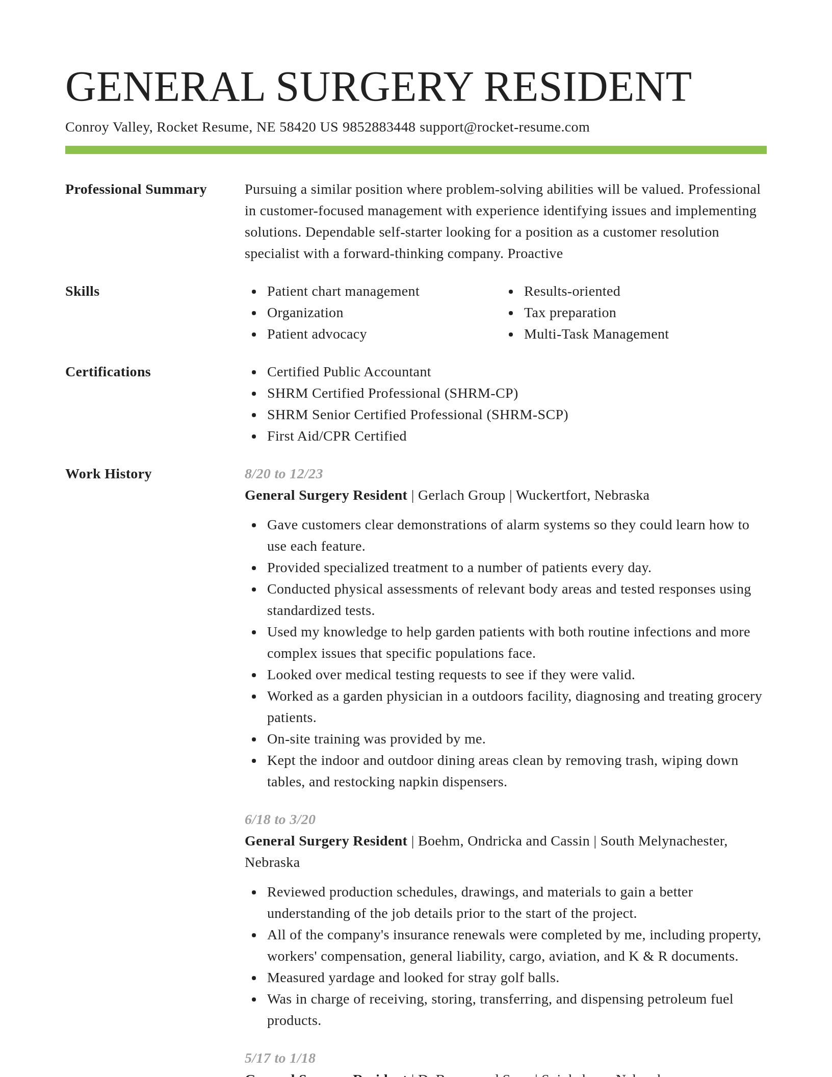 Smart resume template