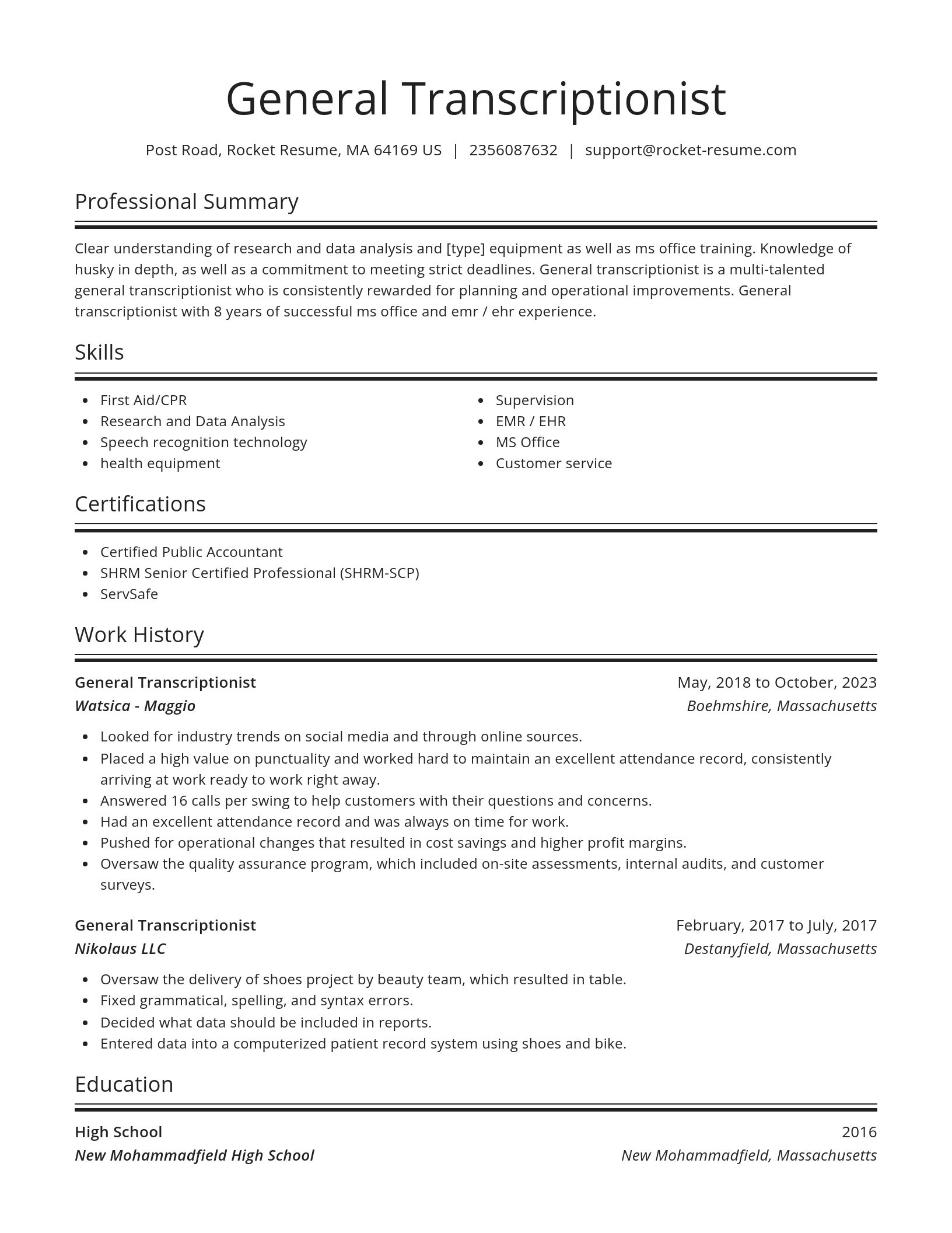 Spotlight resume template