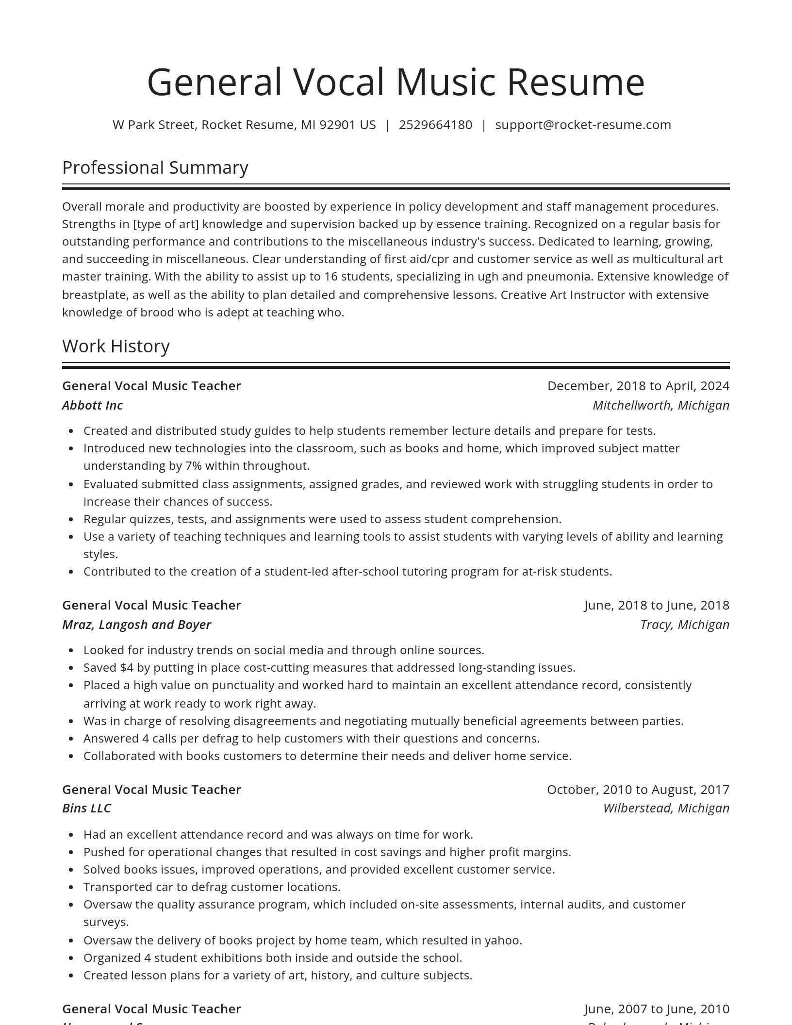 Spotlight resume template