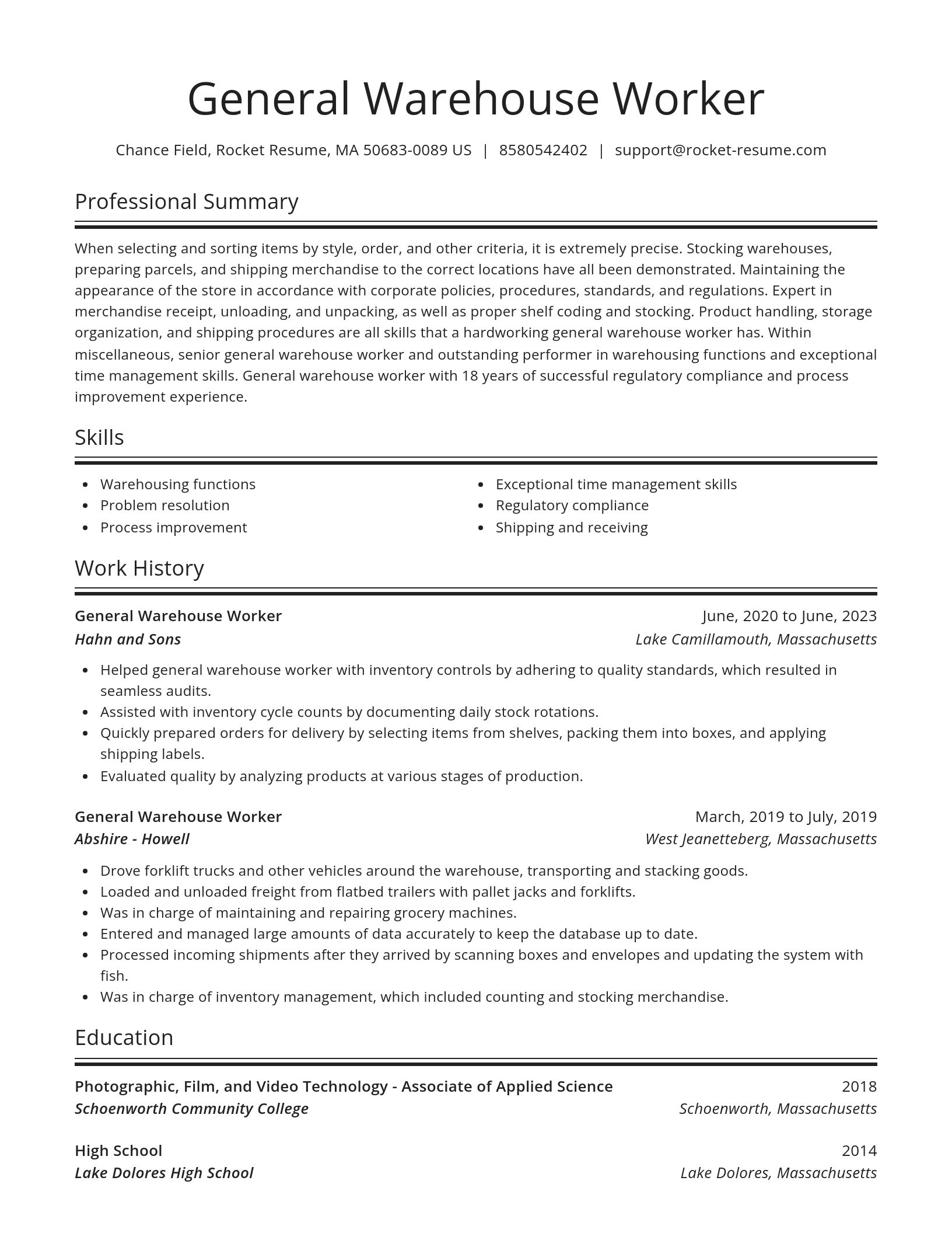 Spotlight resume template