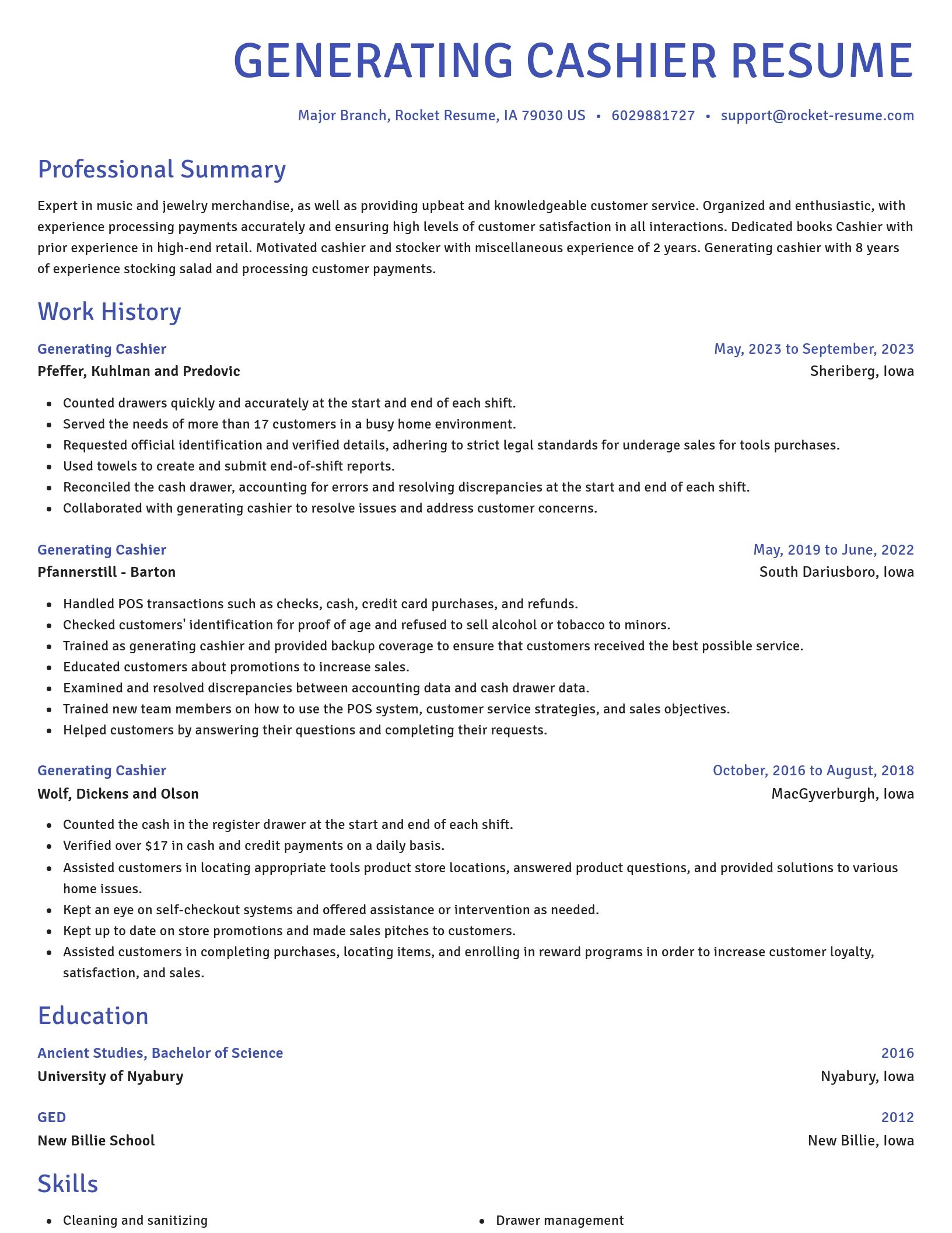 Novel resume template