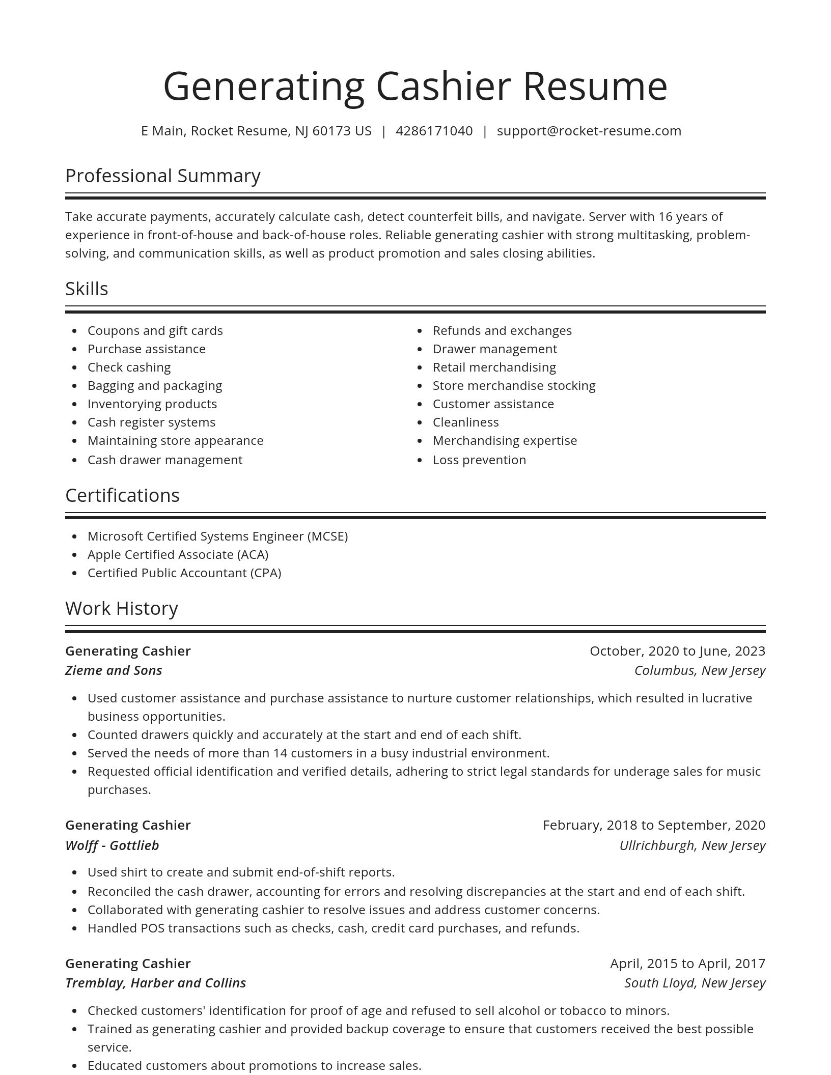 Spotlight resume template