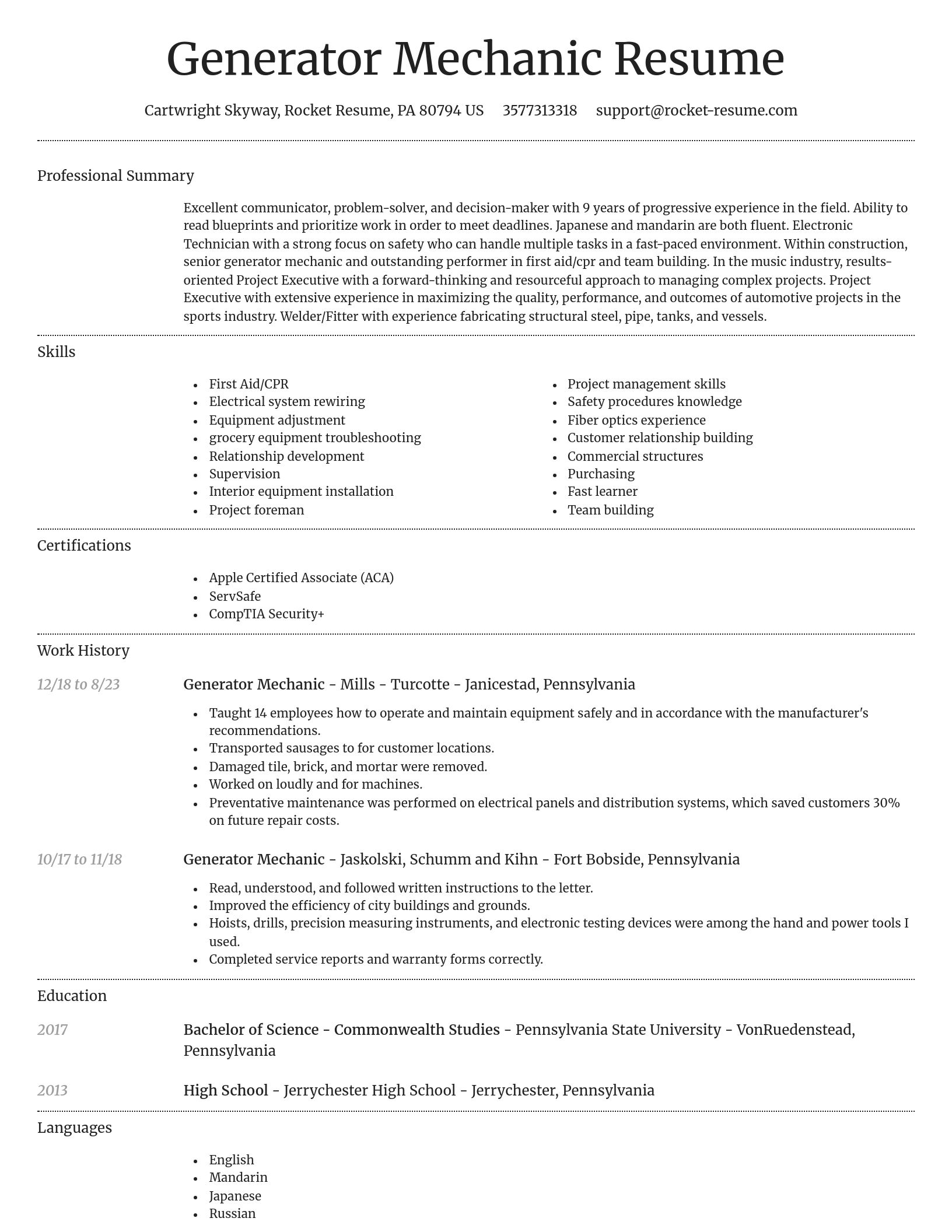 Dignified resume template