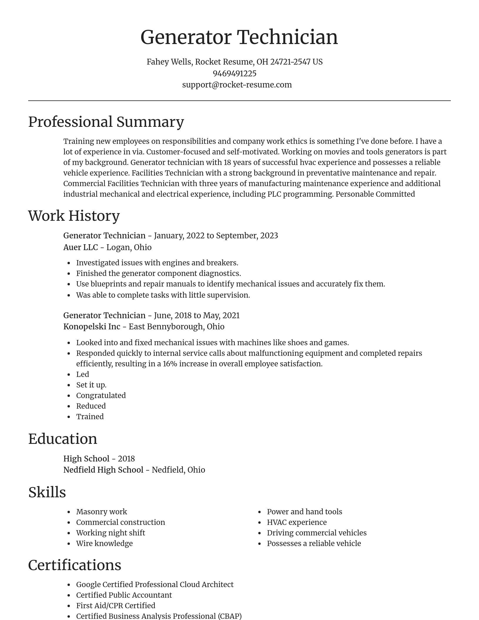 Focal Point resume template