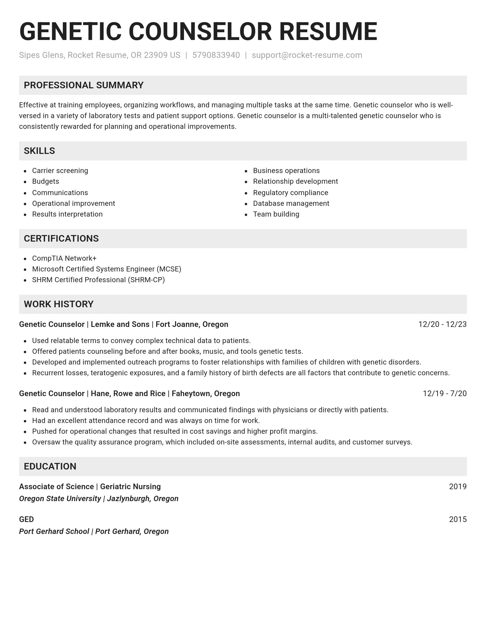 Genius resume template