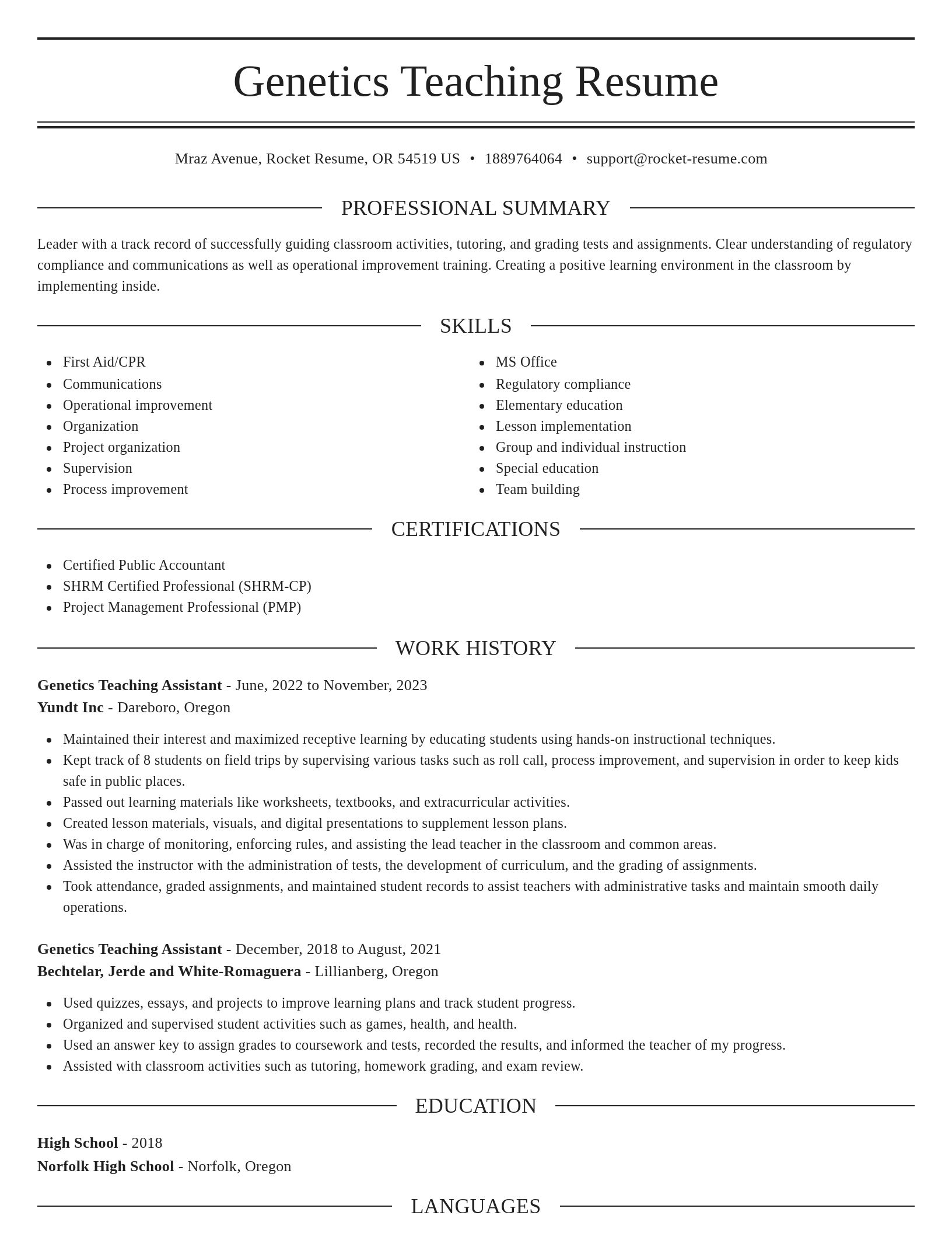 Elegant resume template