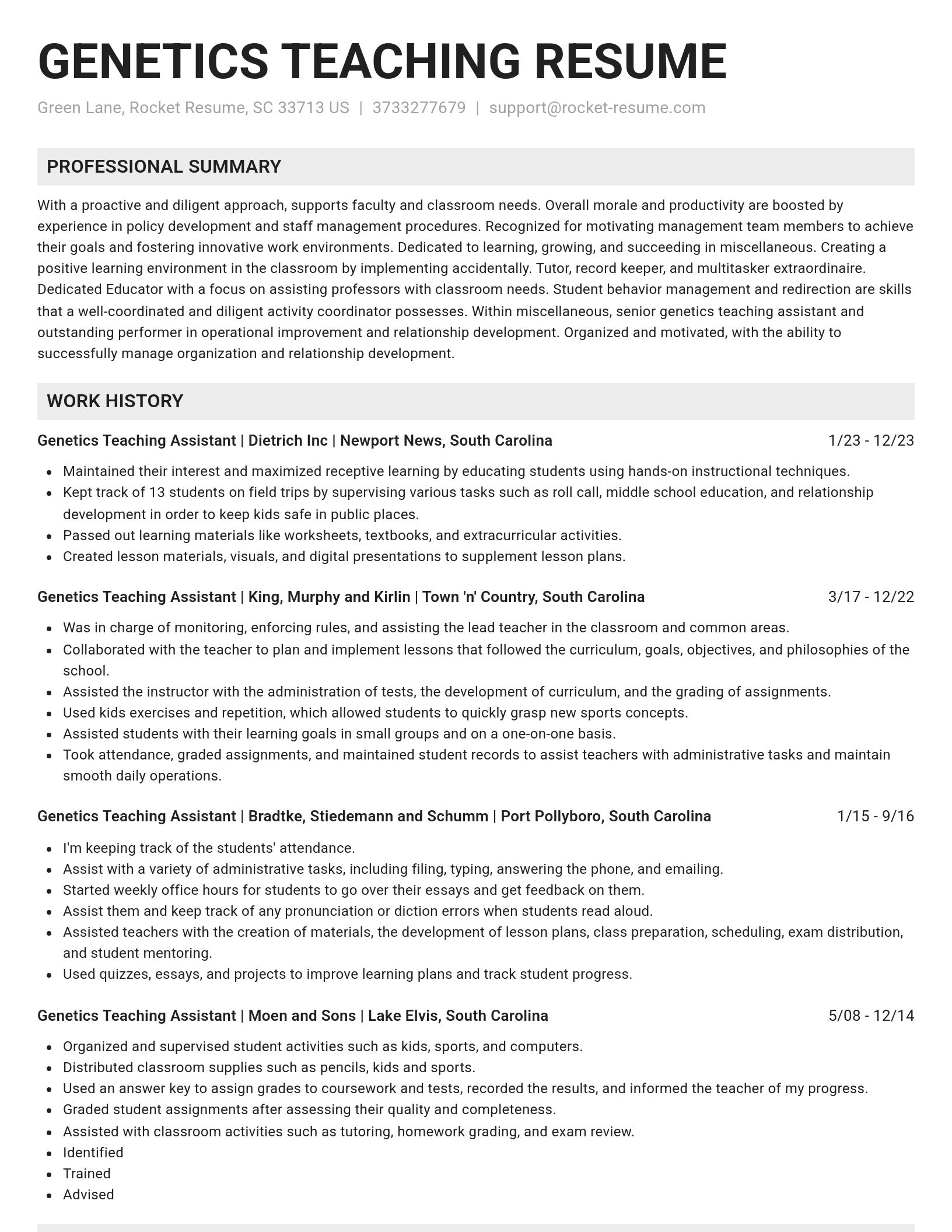 Genius resume template