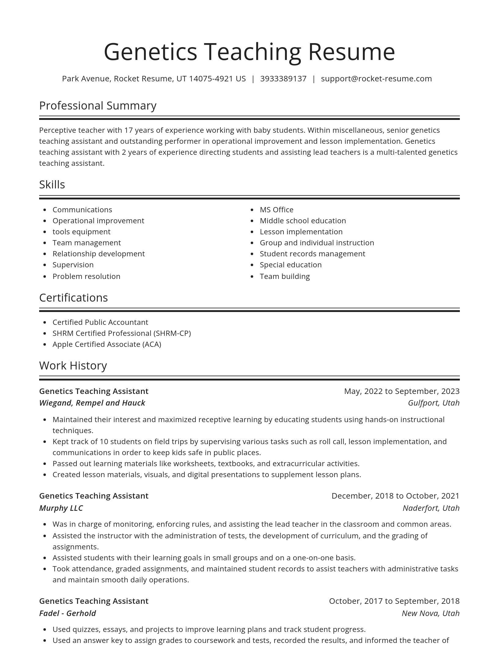 Spotlight resume template