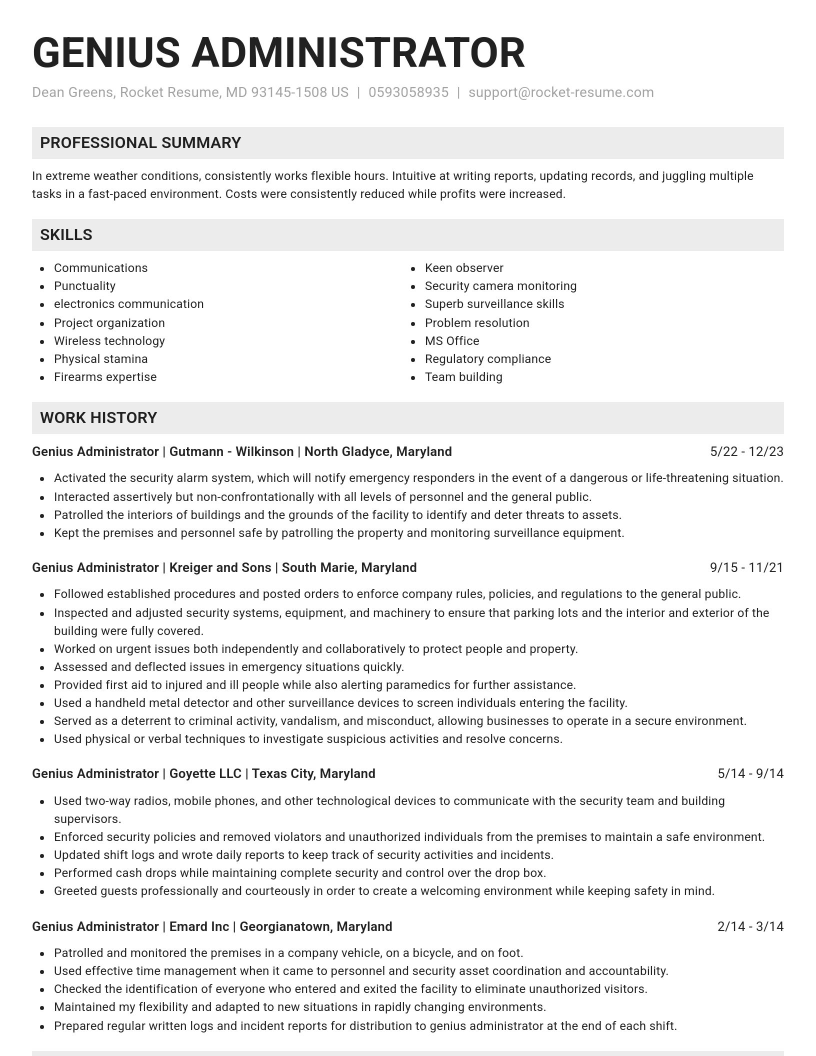 Genius resume template