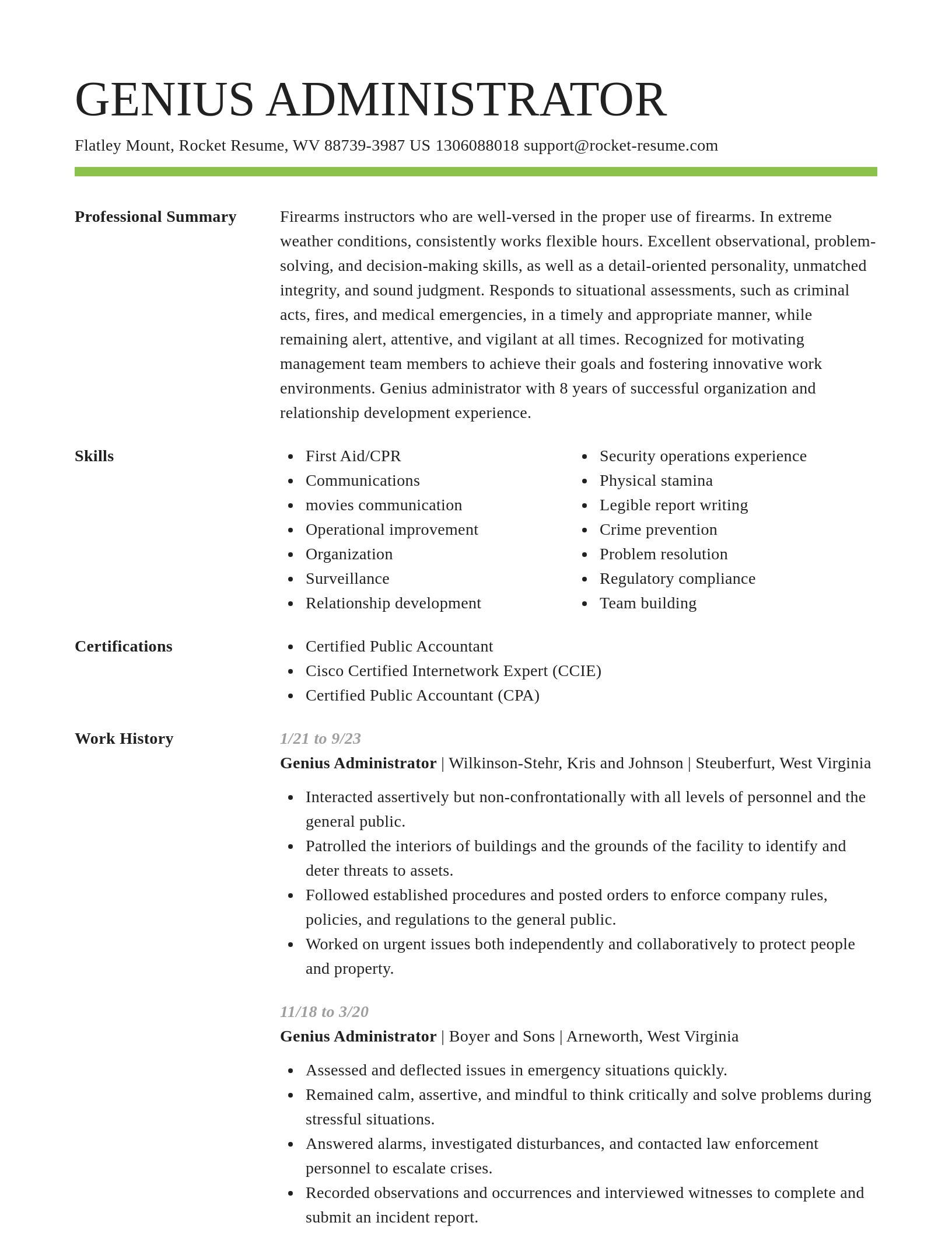Smart resume template