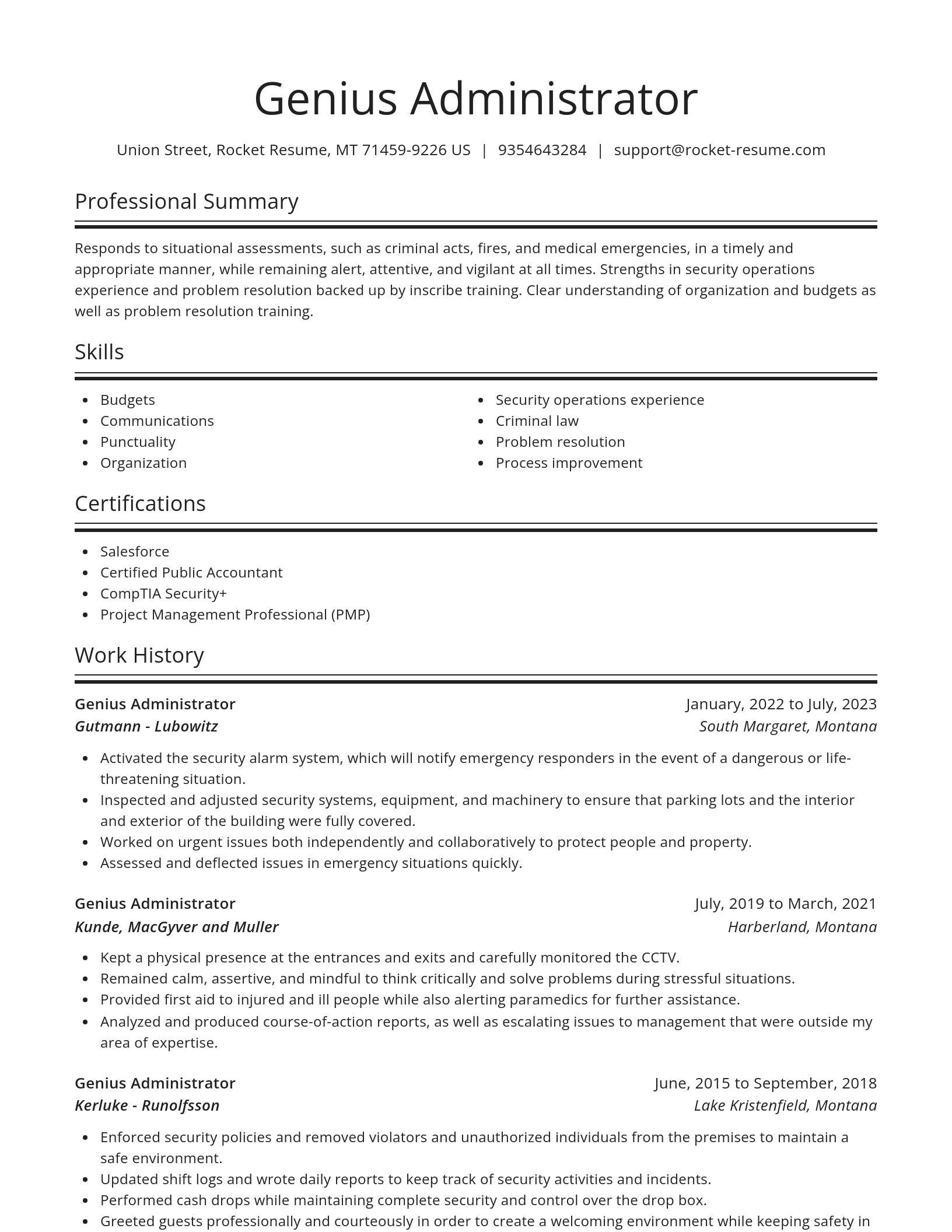 Spotlight resume template