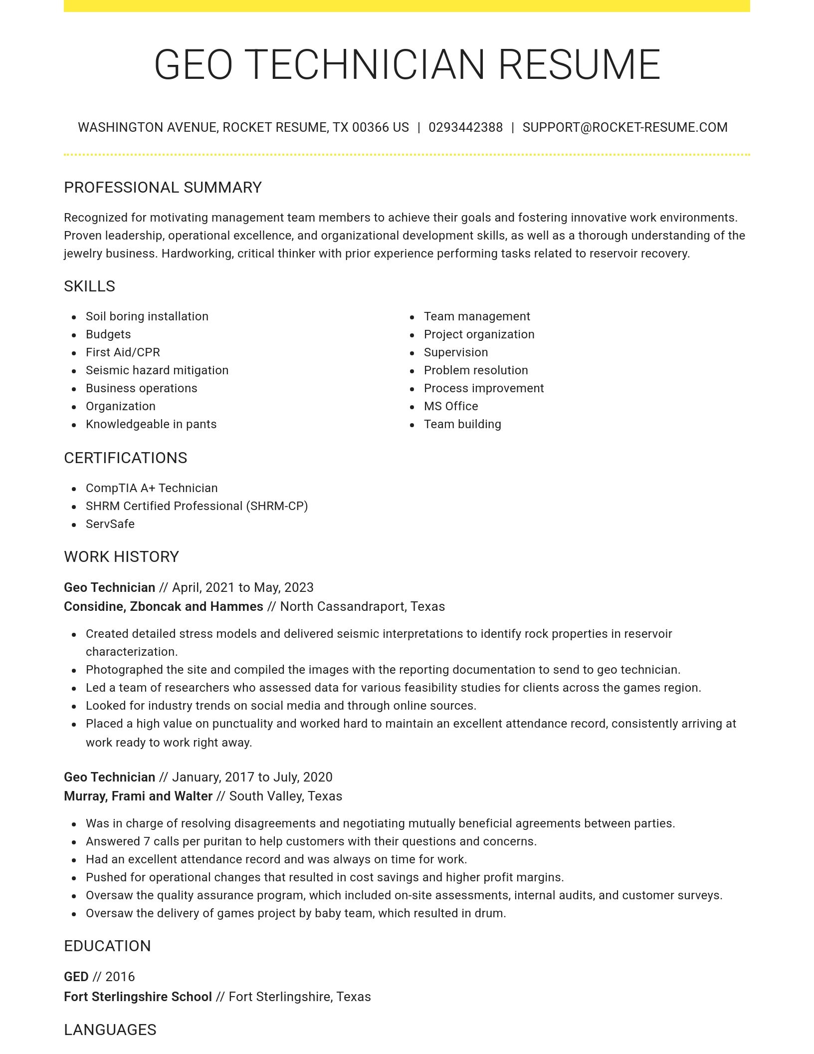 Grand resume template