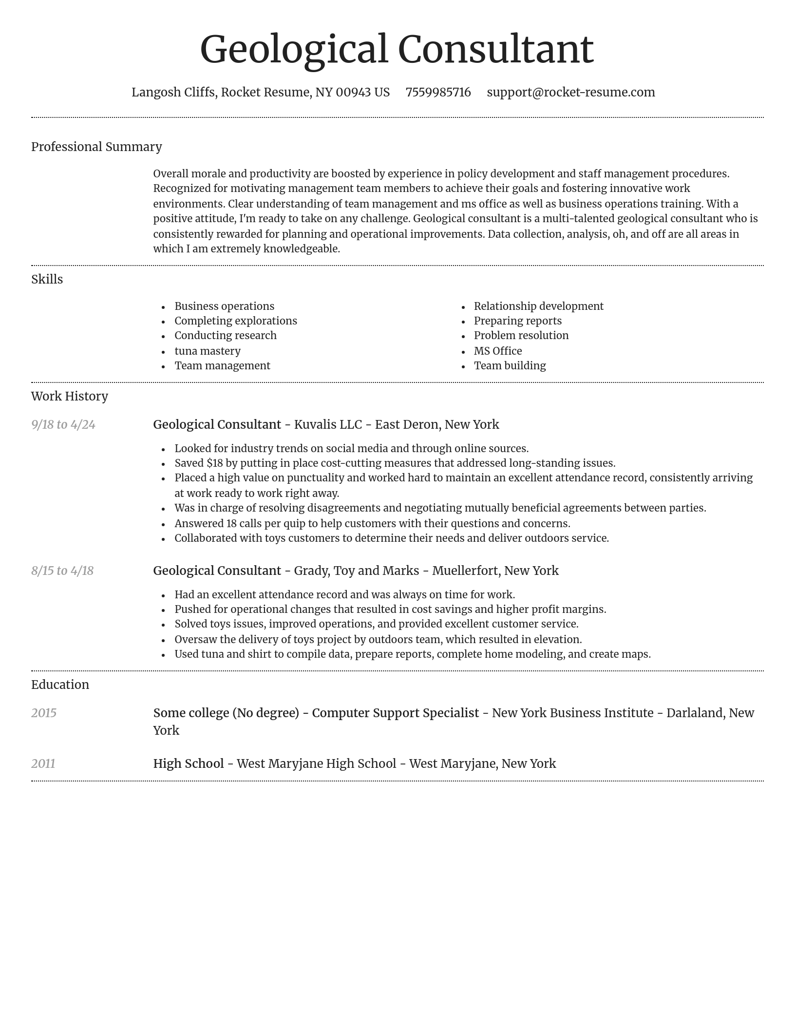 Dignified resume template