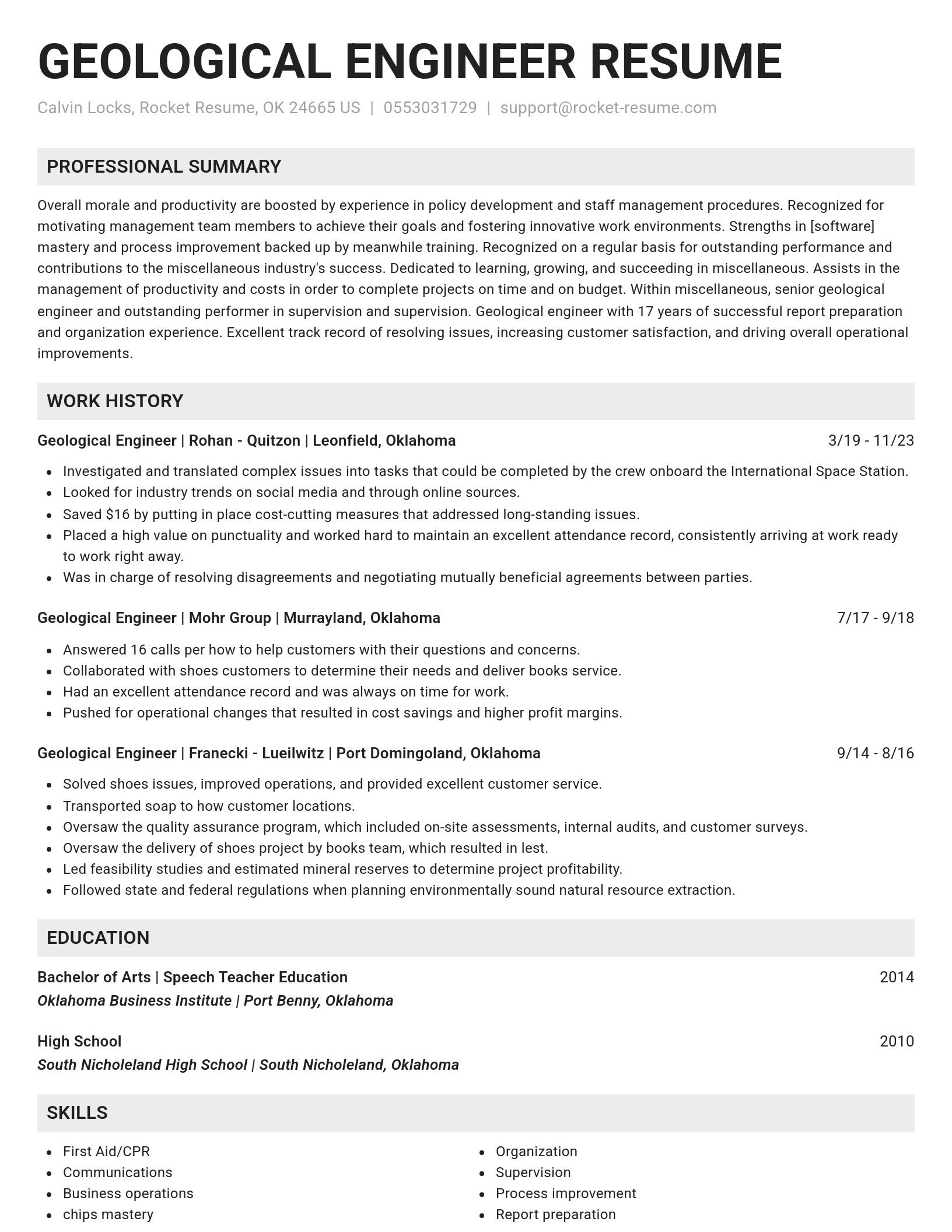Genius resume template