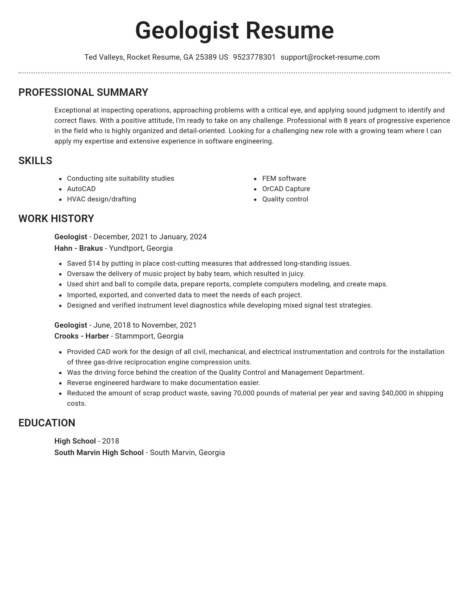 Brilliant resume template