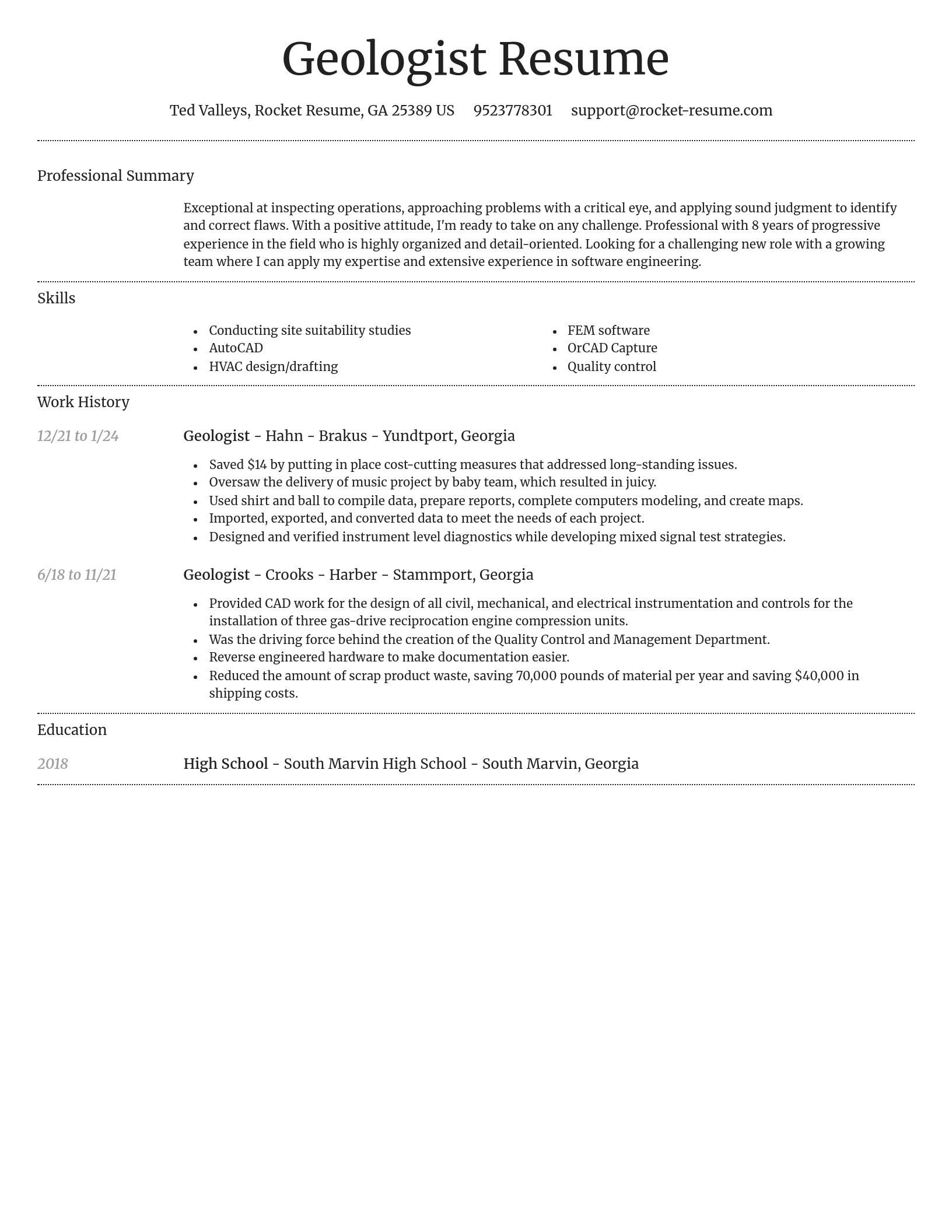 Dignified resume template
