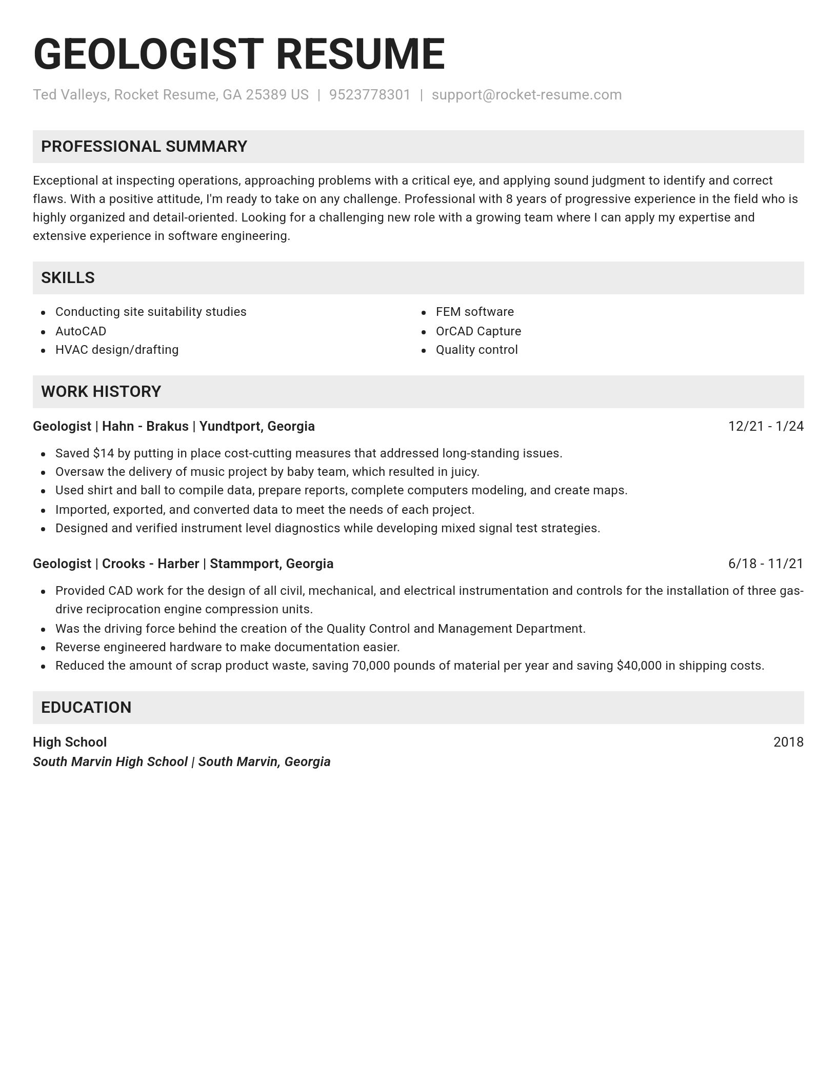 Genius resume template