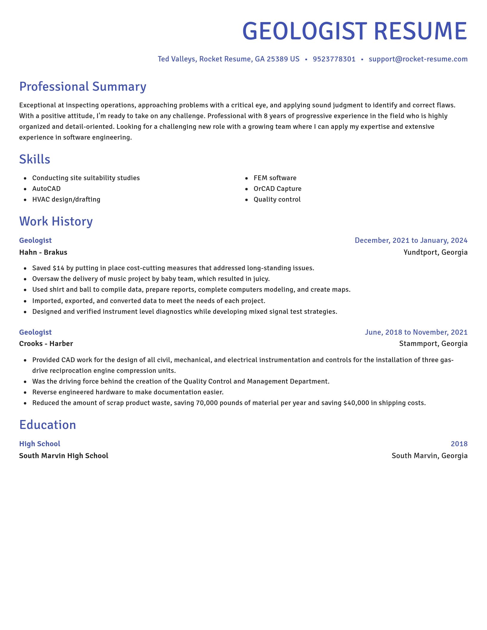 Novel resume template