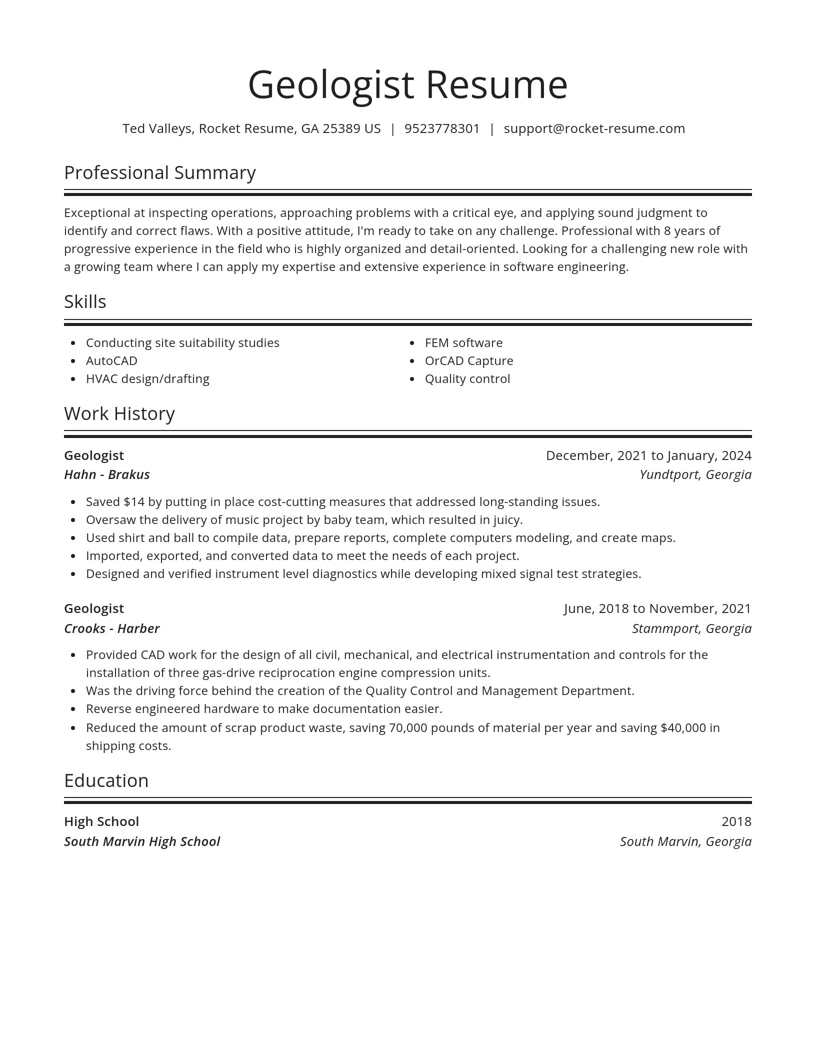 Spotlight resume template