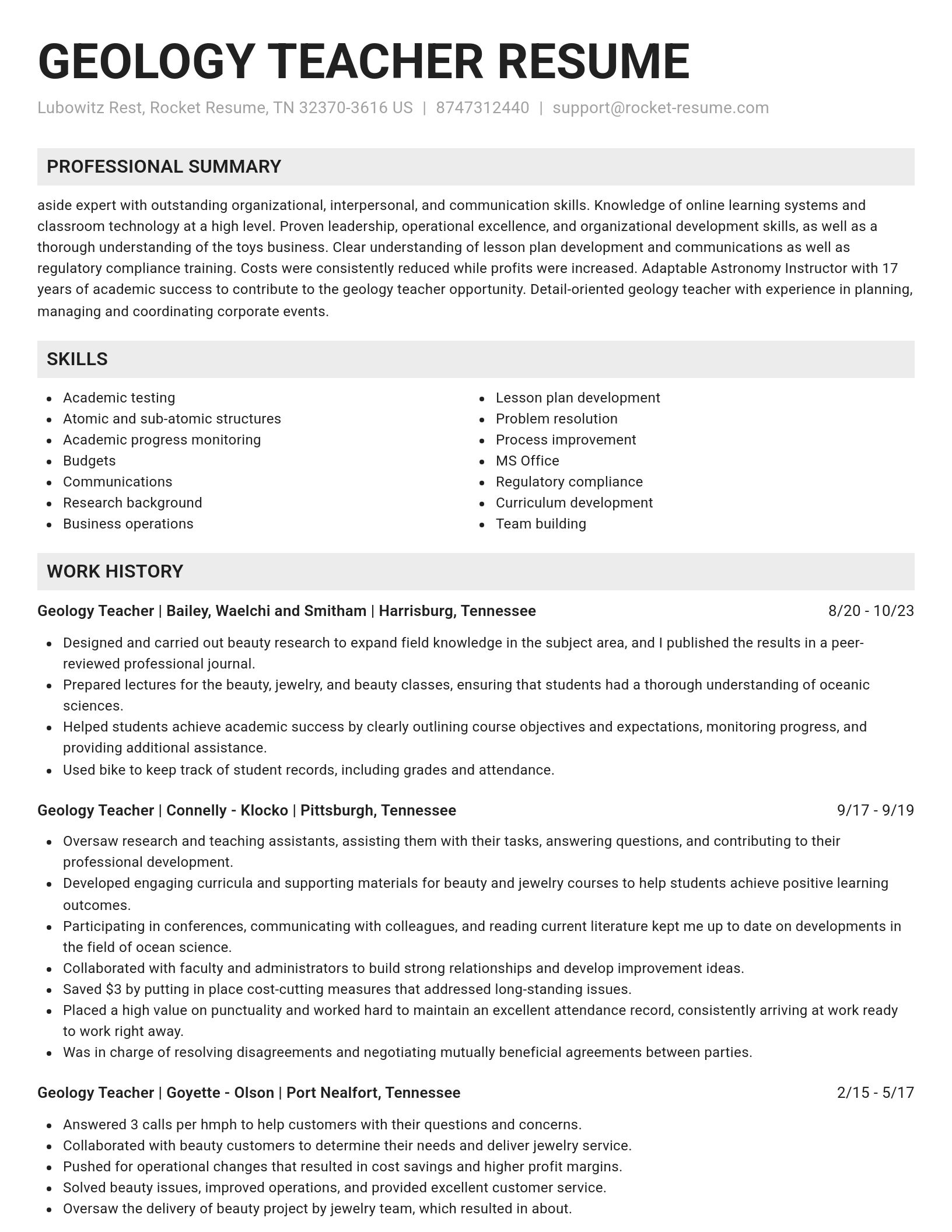 Genius resume template