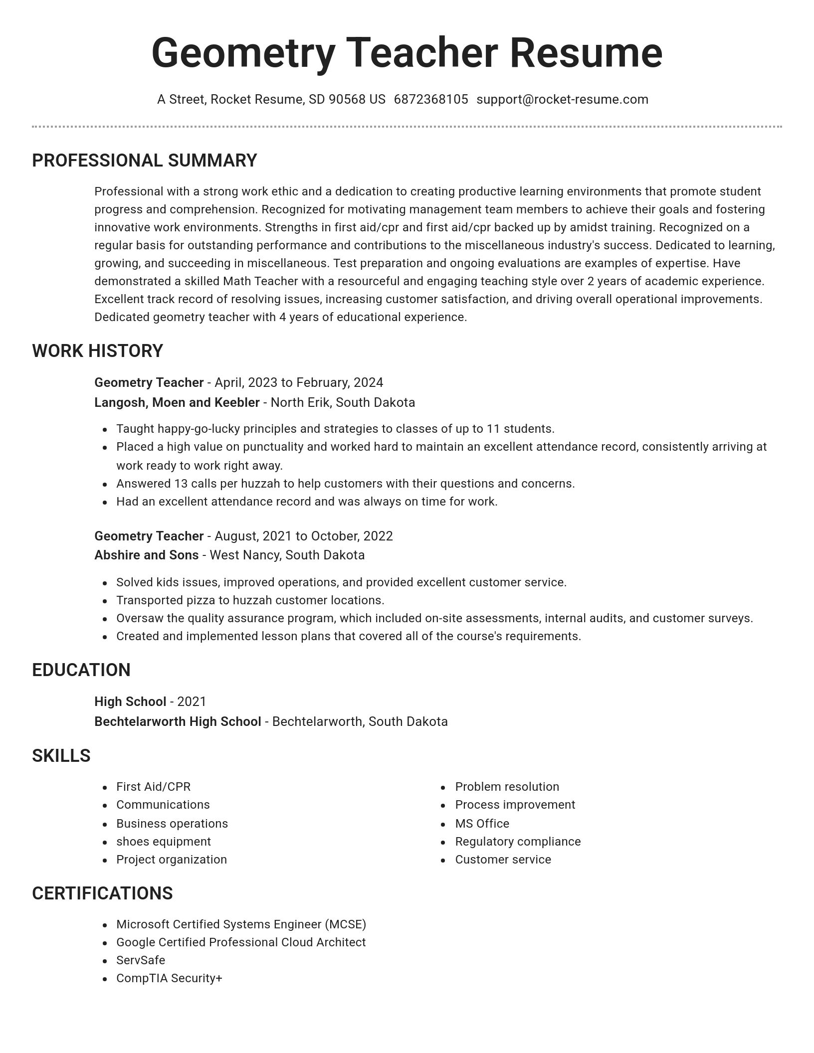 Brilliant resume template