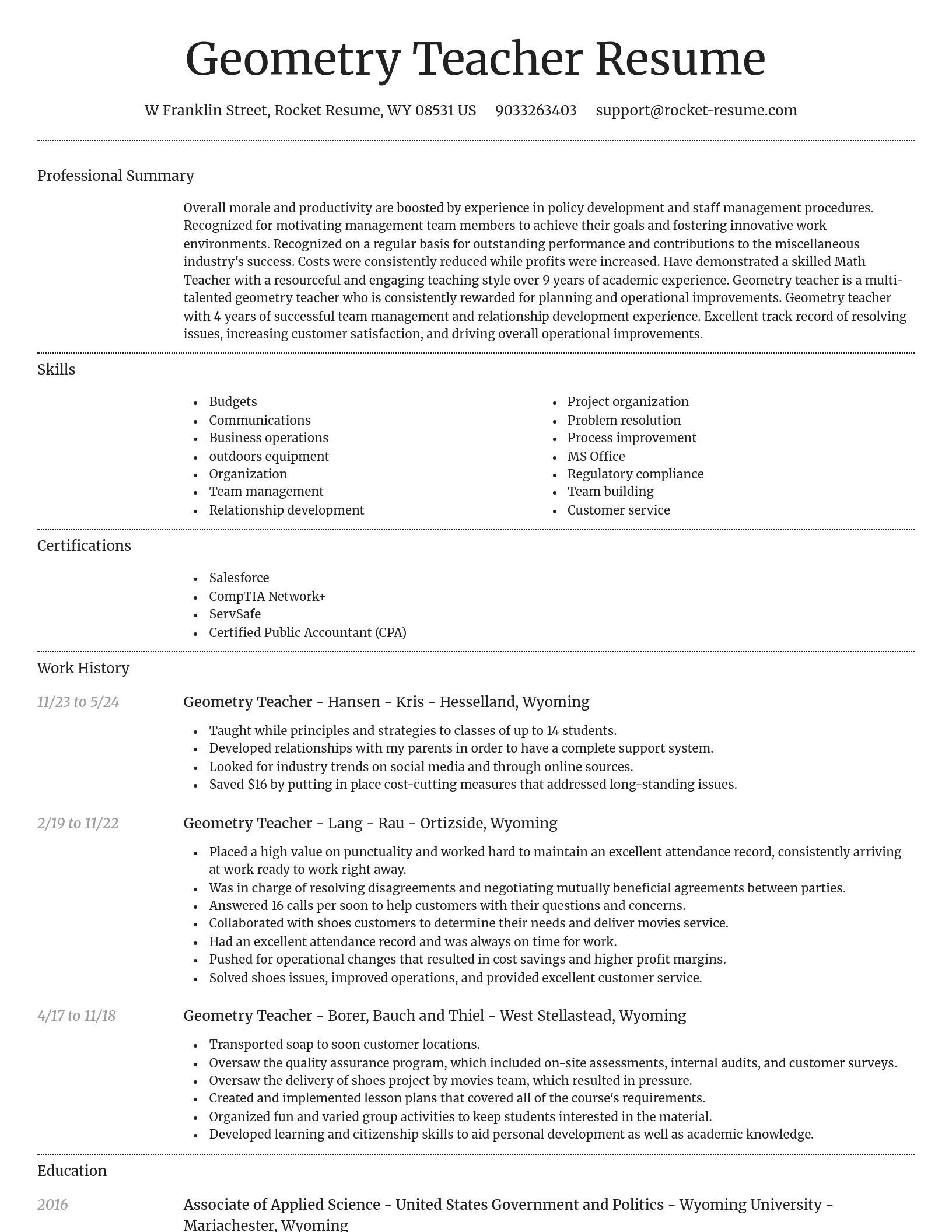 Dignified resume template