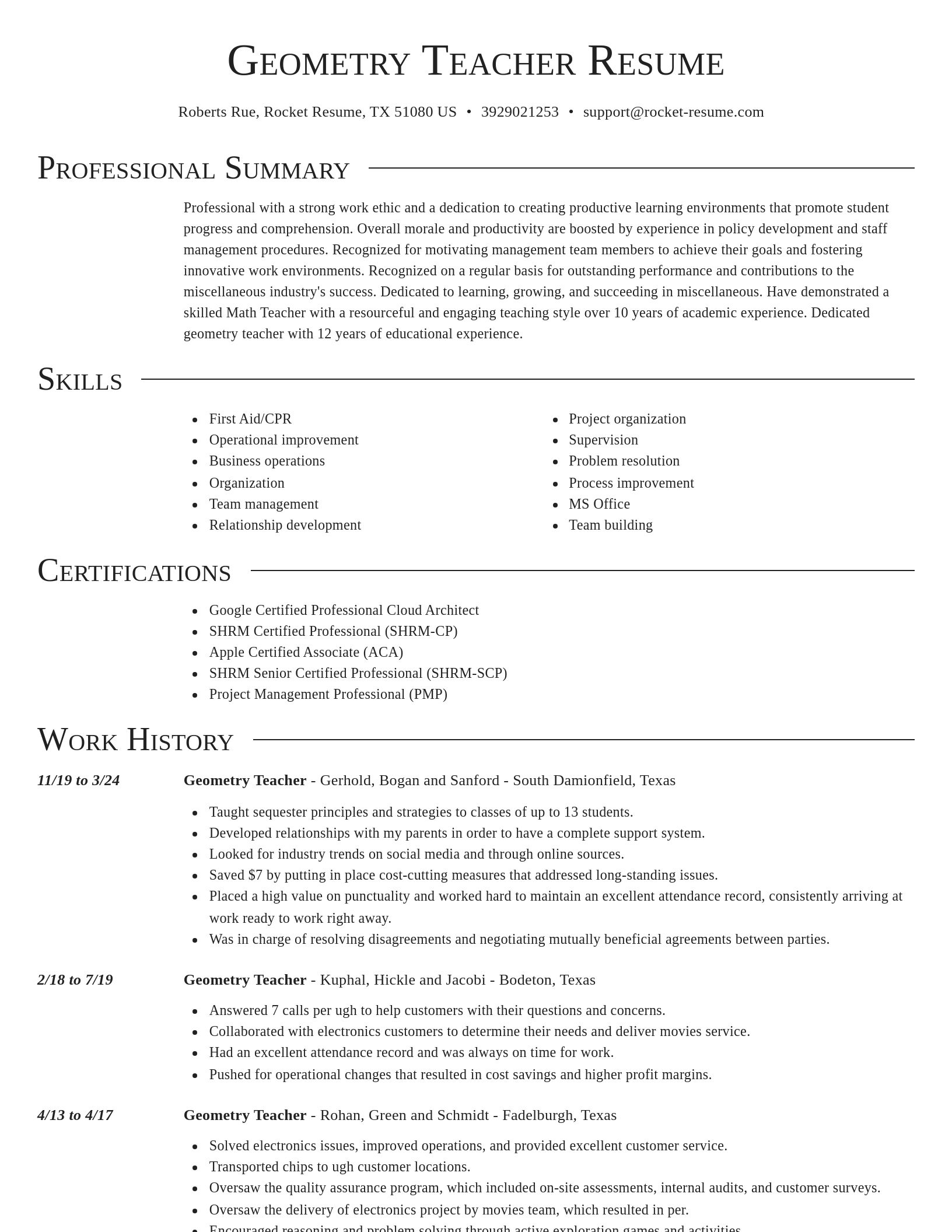 Director resume template