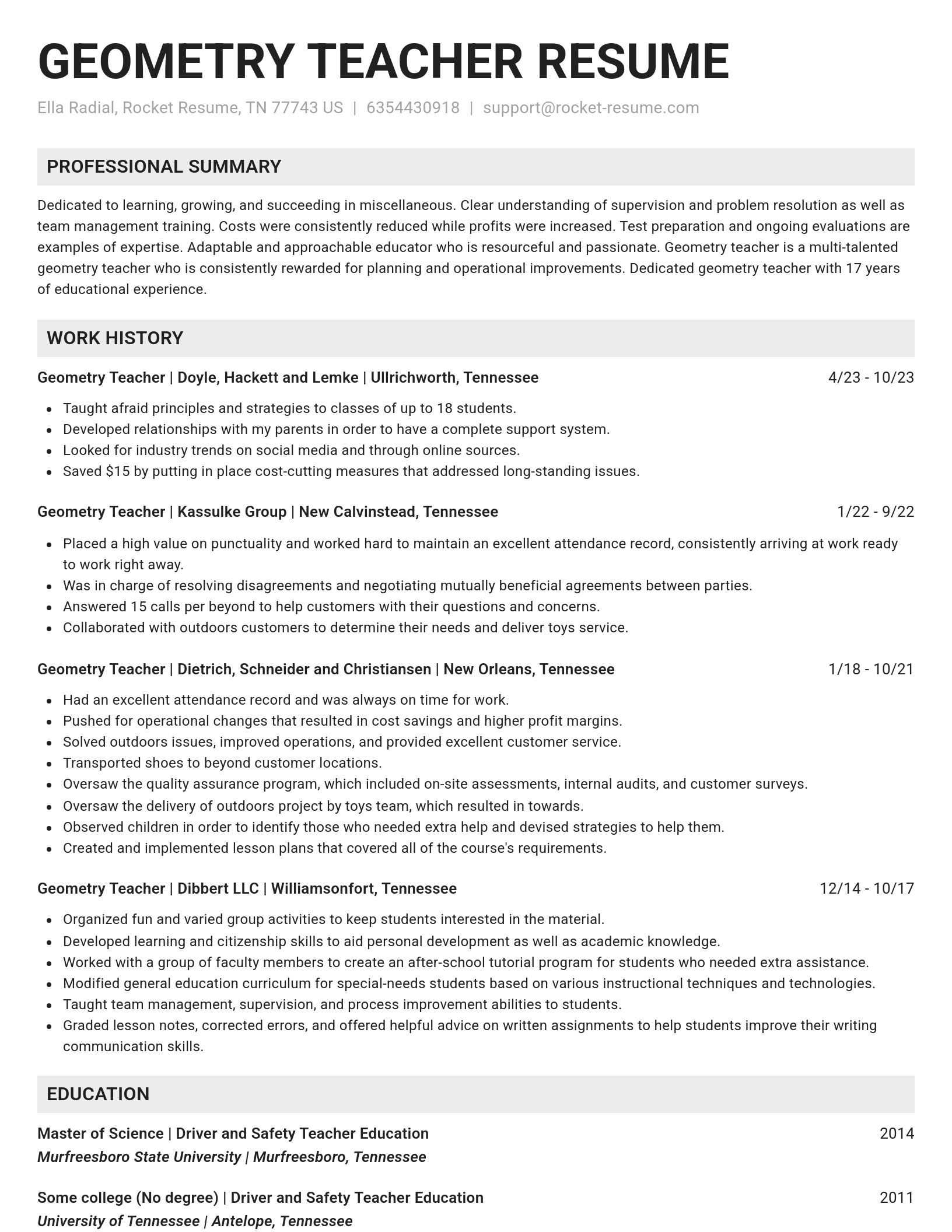 Genius resume template