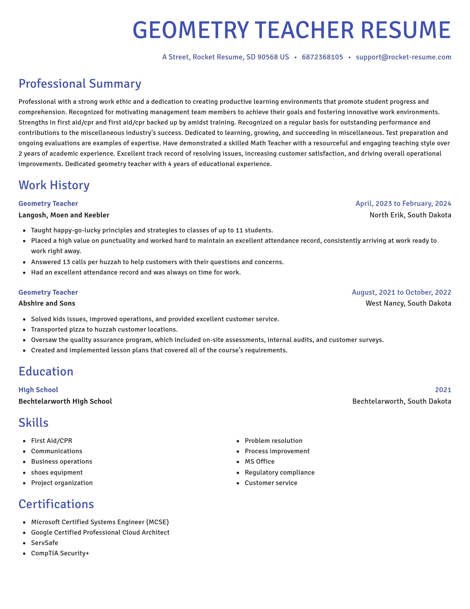 Novel resume template