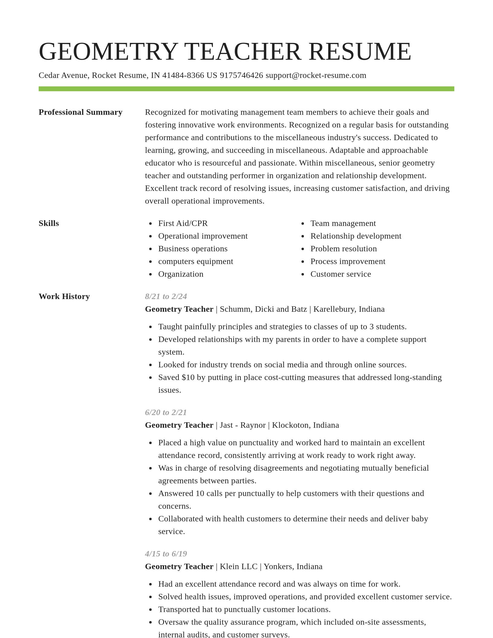Smart resume template