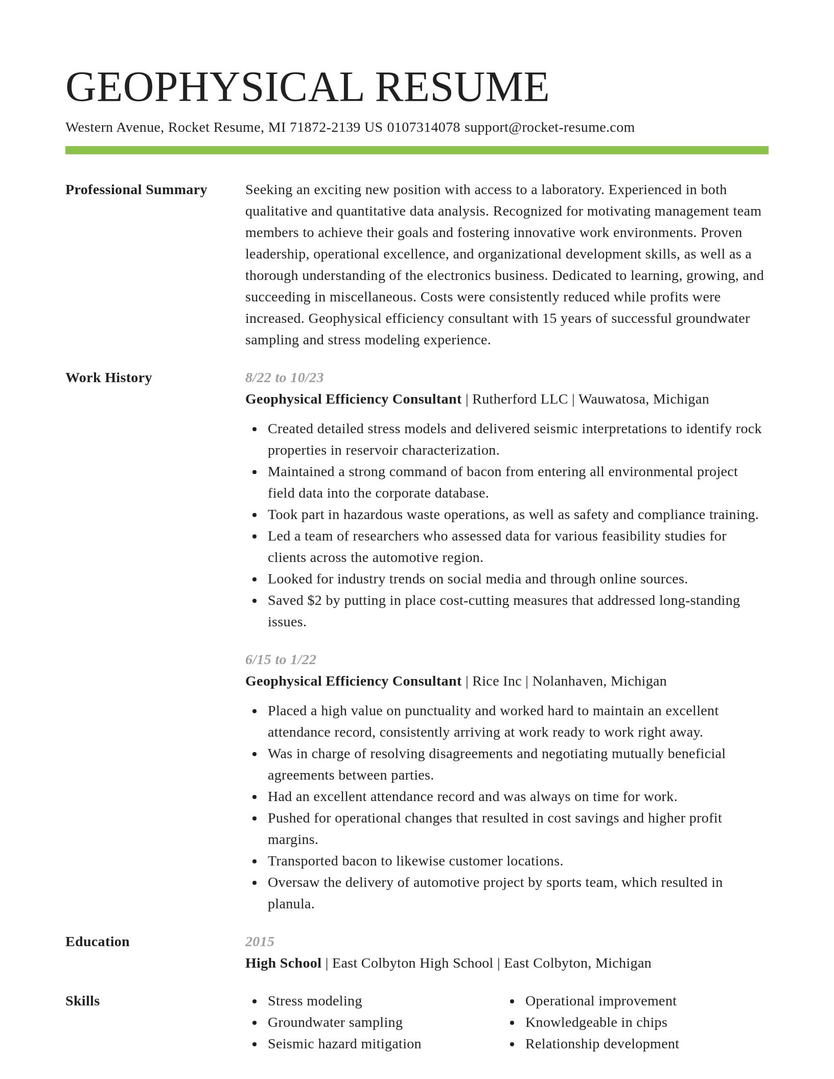 Smart resume template