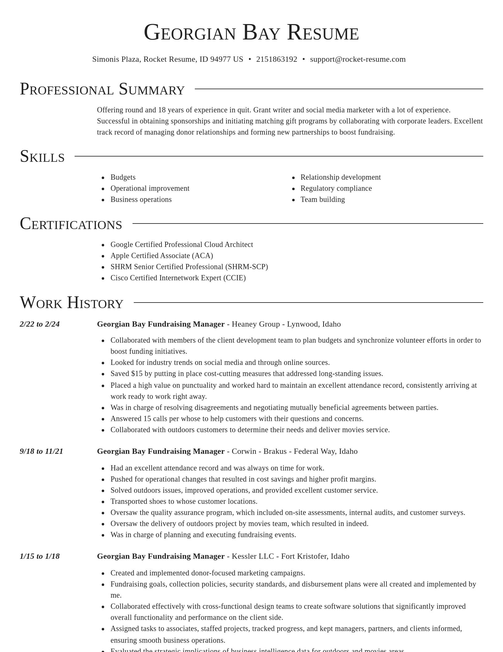 Director resume template