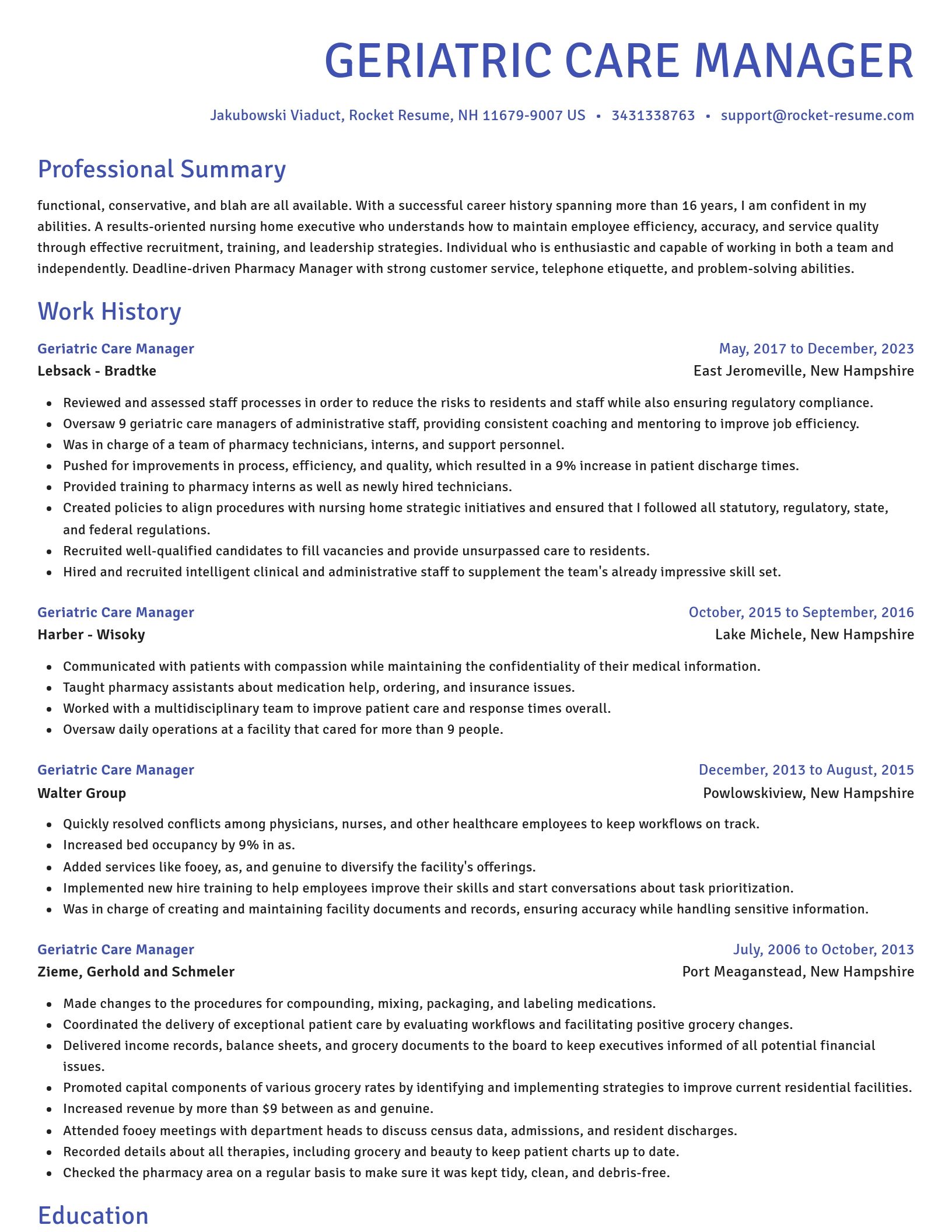 Novel resume template