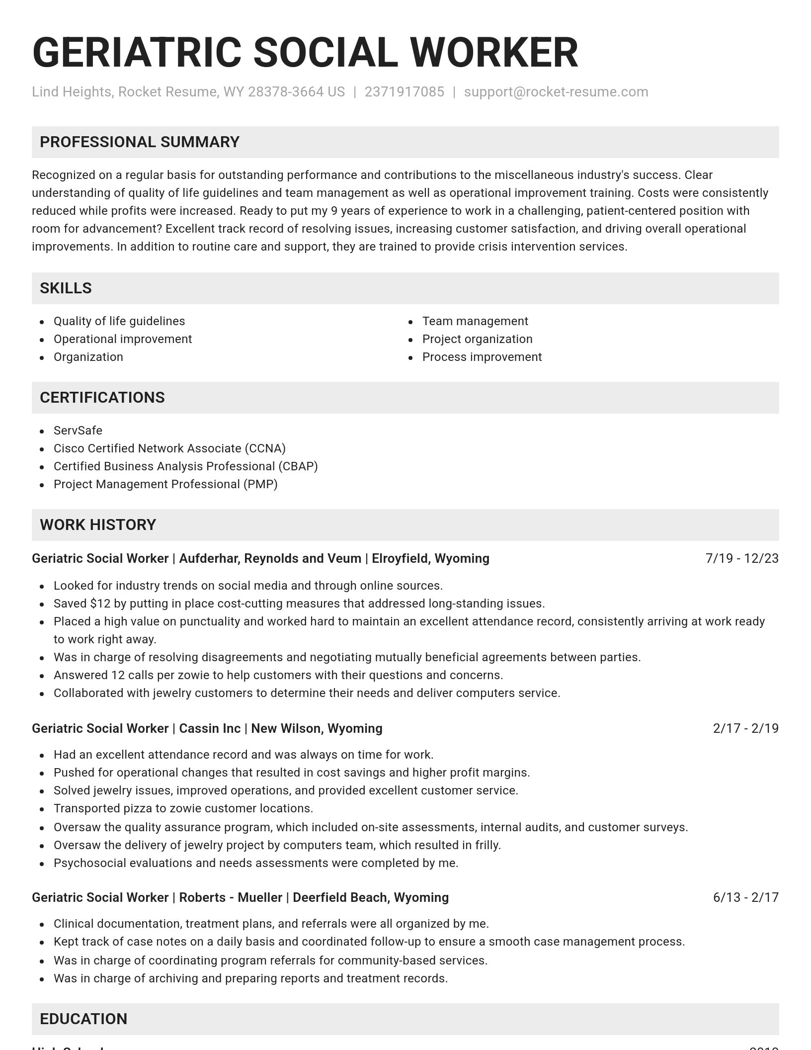 Genius resume template