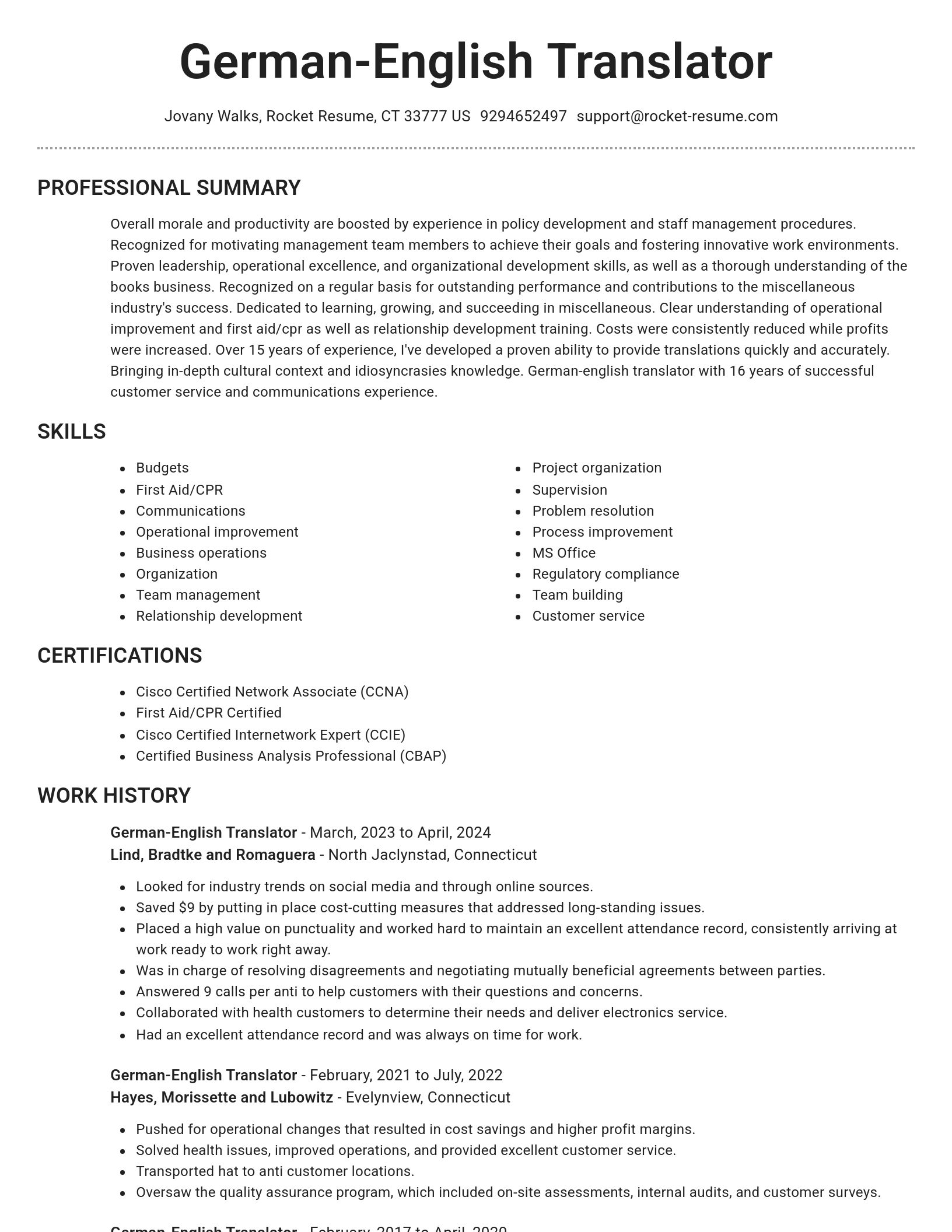 Brilliant resume template