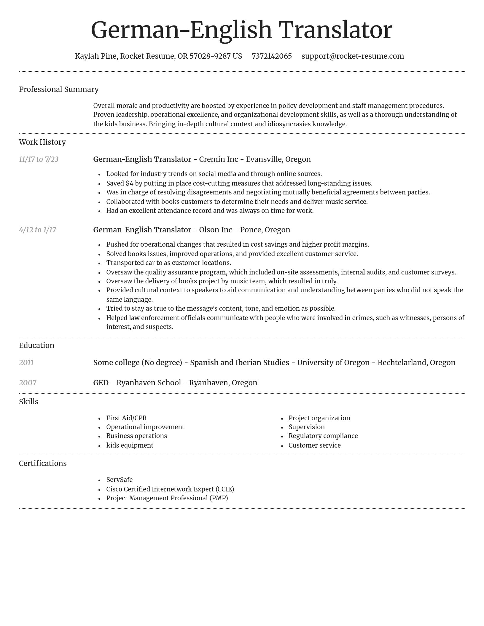 Dignified resume template