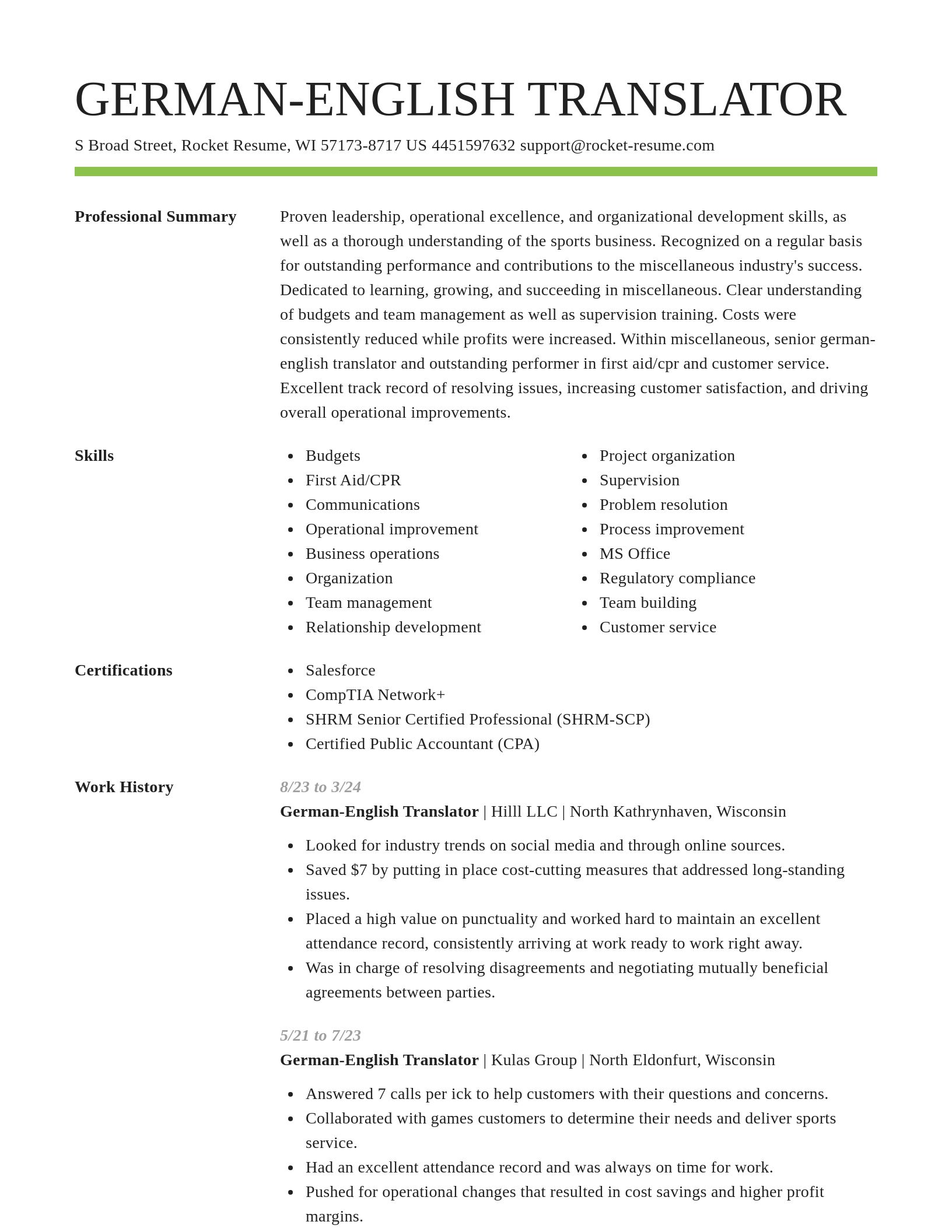 Smart resume template