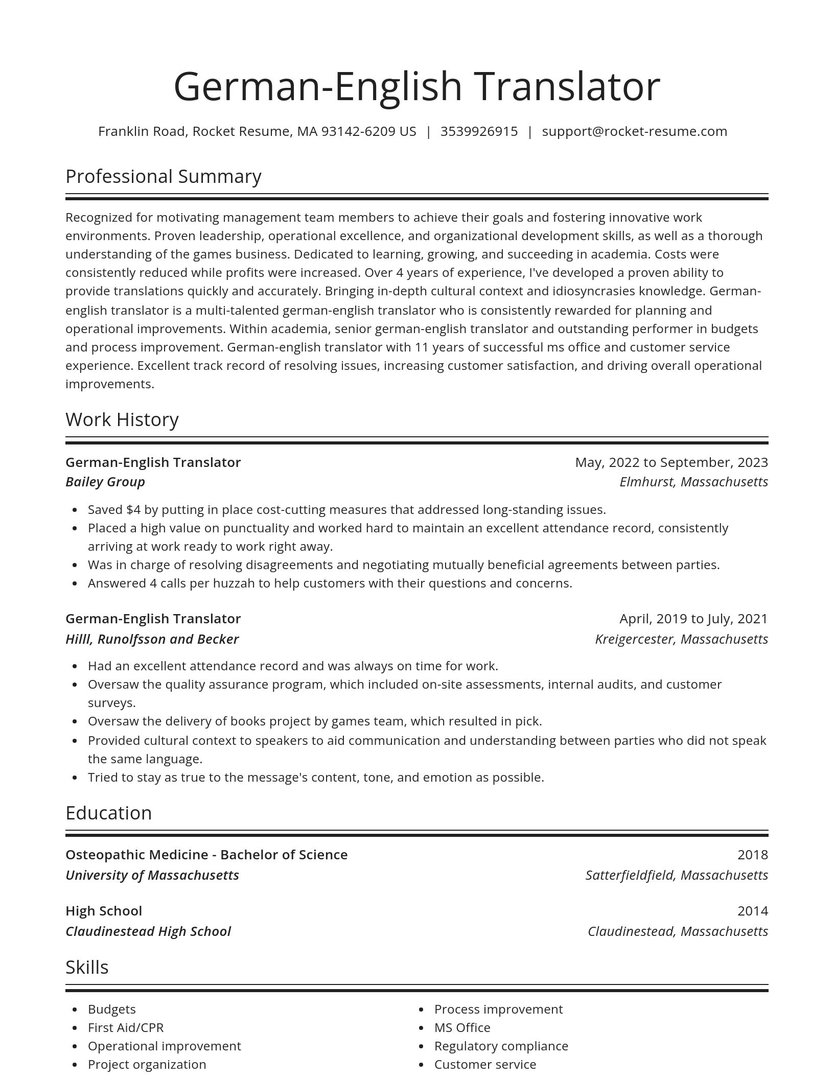 Spotlight resume template