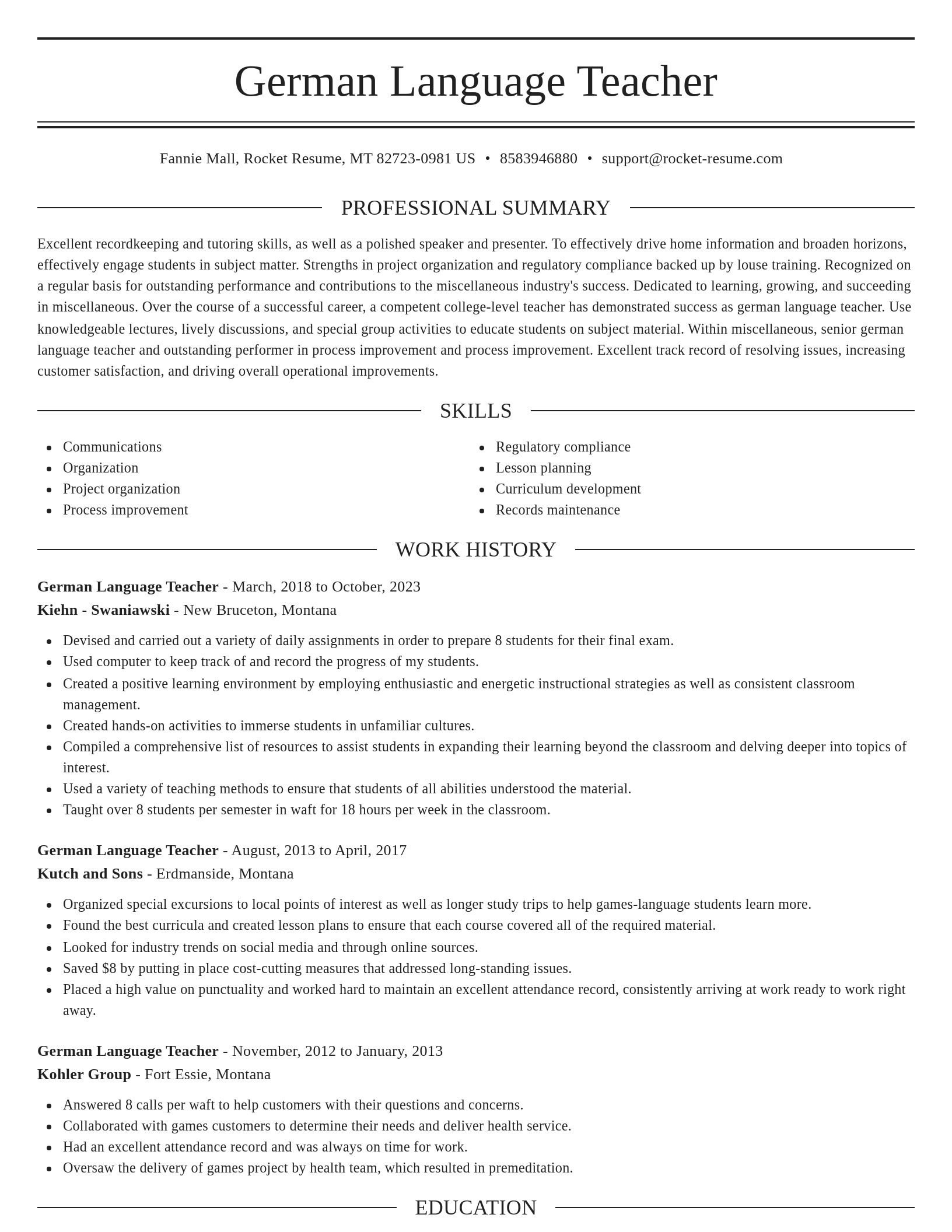 Elegant resume template