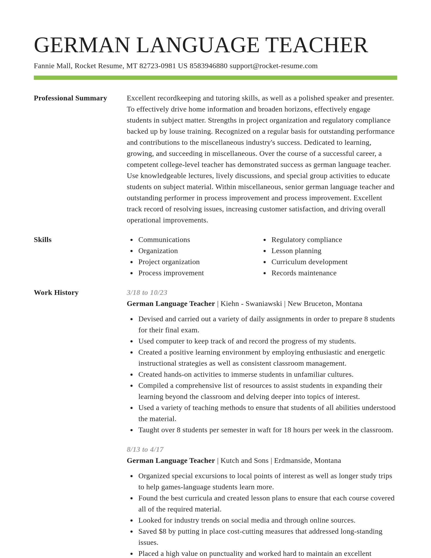 Smart resume template