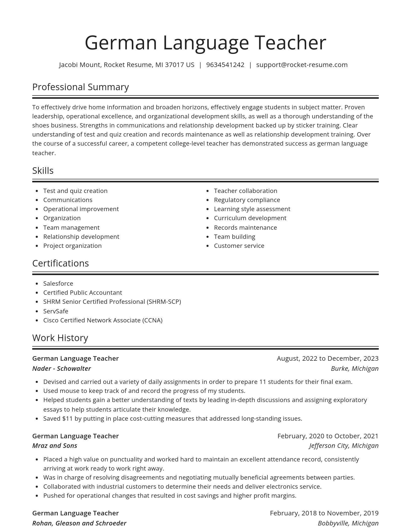 Spotlight resume template