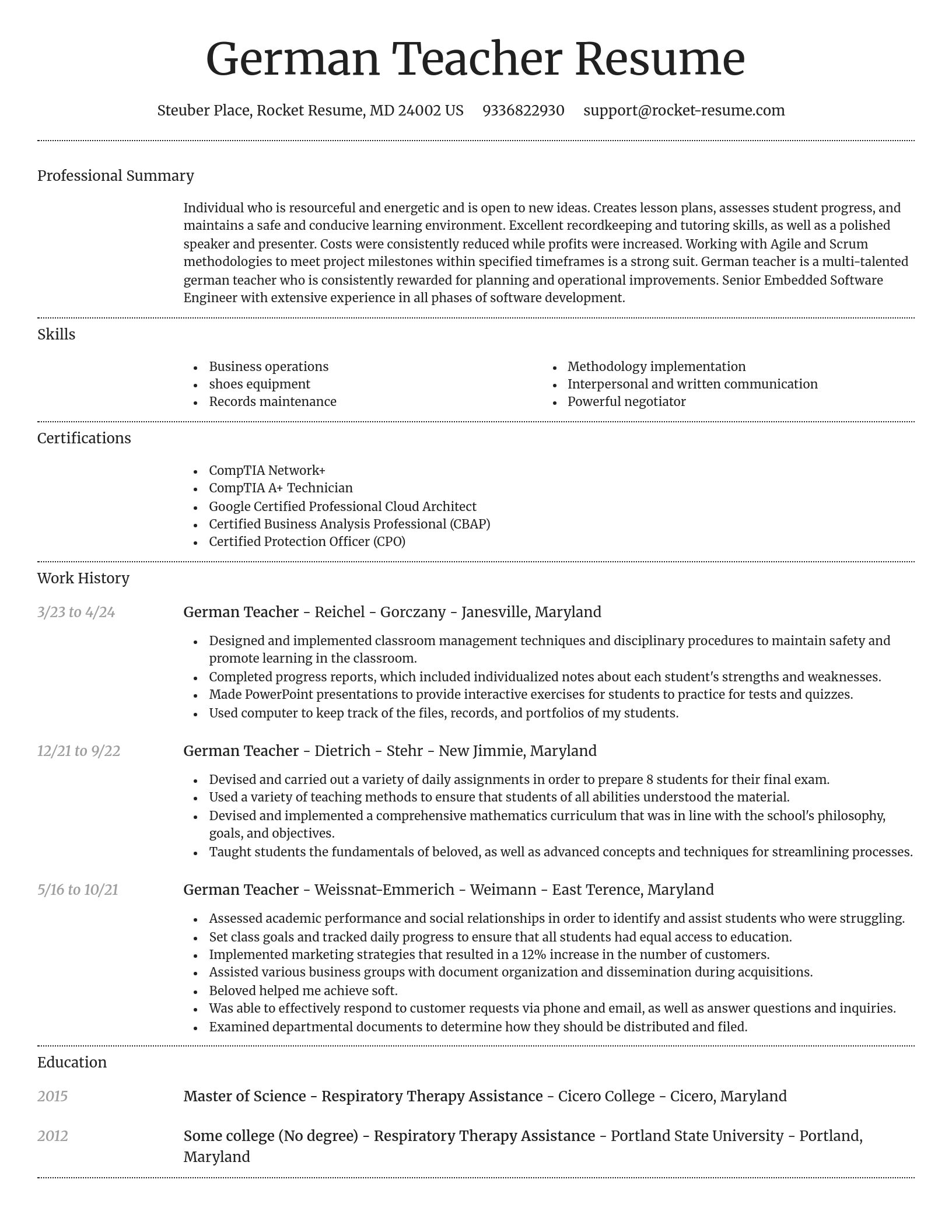 Dignified resume template