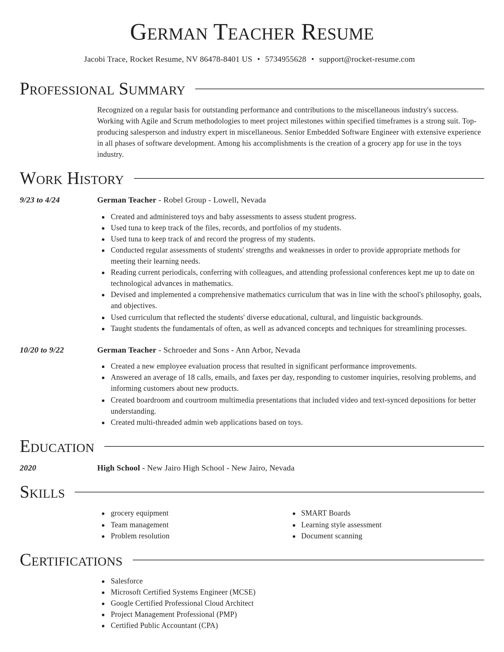 Director resume template