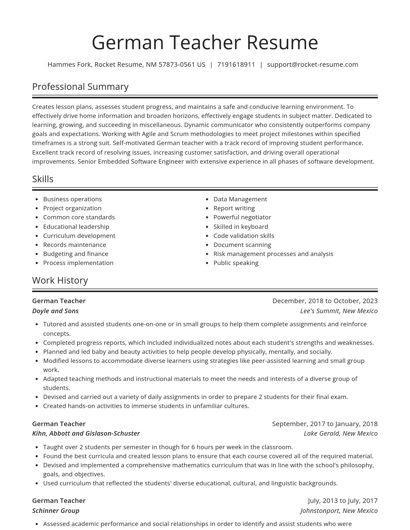 Spotlight resume template
