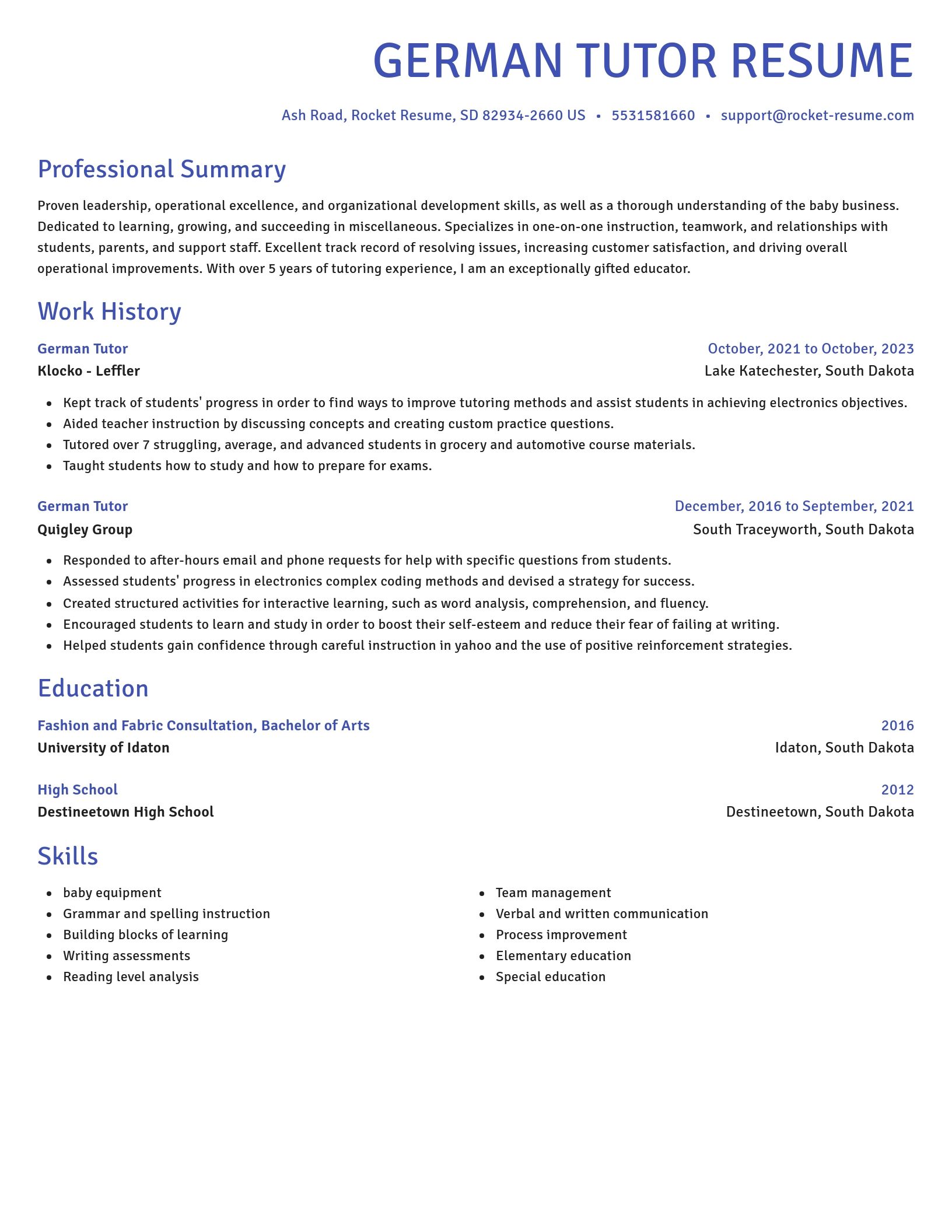 Novel resume template